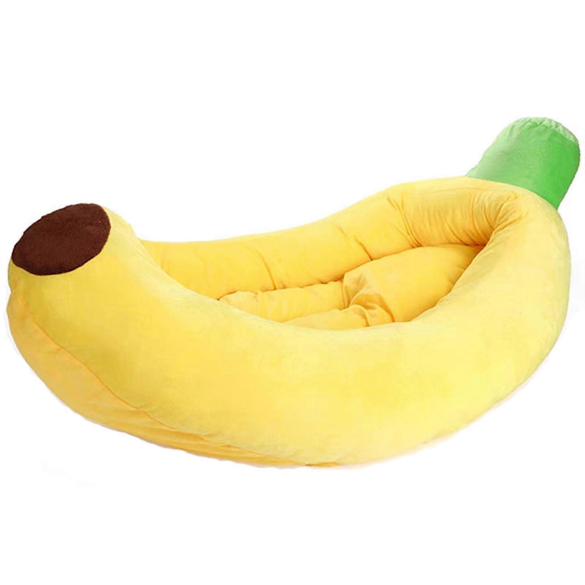 Banana Cat Bed BananaShaped, Breathable, Soft CottonFilled, Detachable Cushion, Machine Washable Bed For Small Pets