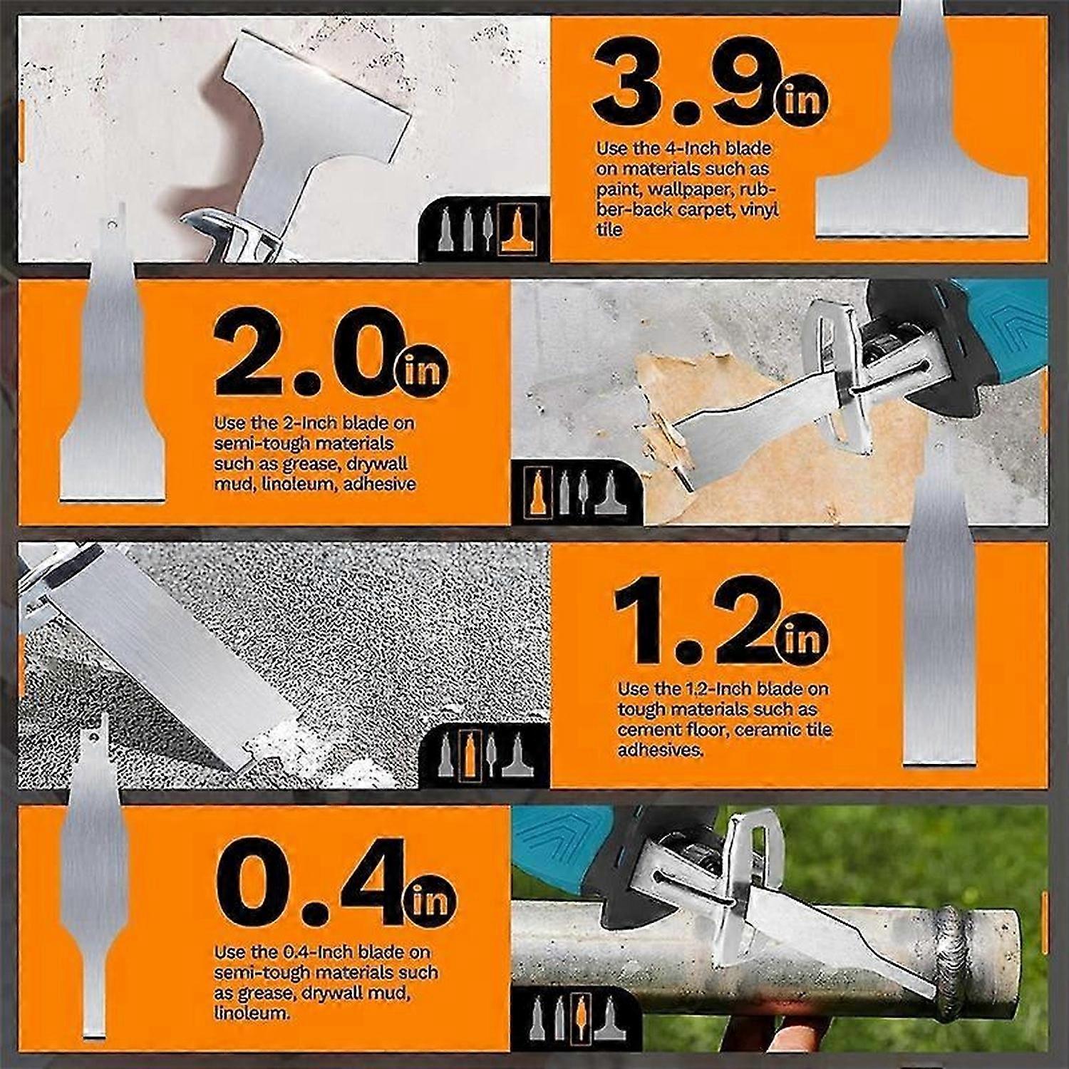 Reciprocating Saw Scraper Blade 4PCS, Blades Recipro Tools