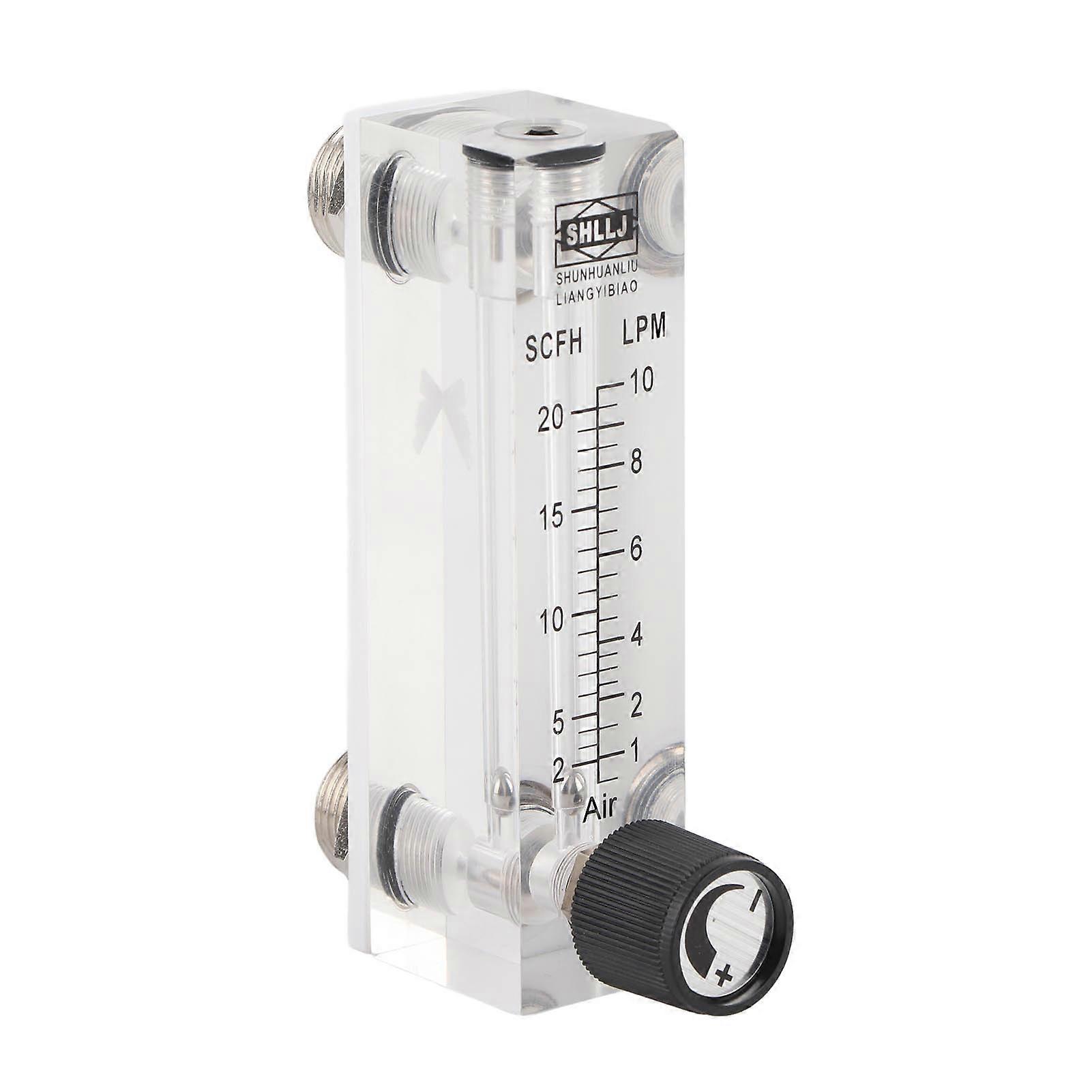 Débitmètre de gaz à panneau réglable en acrylique PMMA LZM6T 1 à 10 l/min 1/4" BSP M18 x 1,5