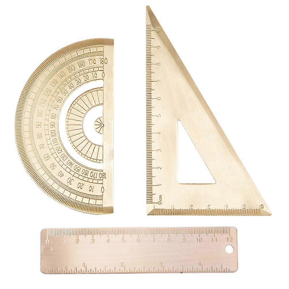 1 Set Drawing Triangle Ruler Geometry  Measurement Straightedge Protractor