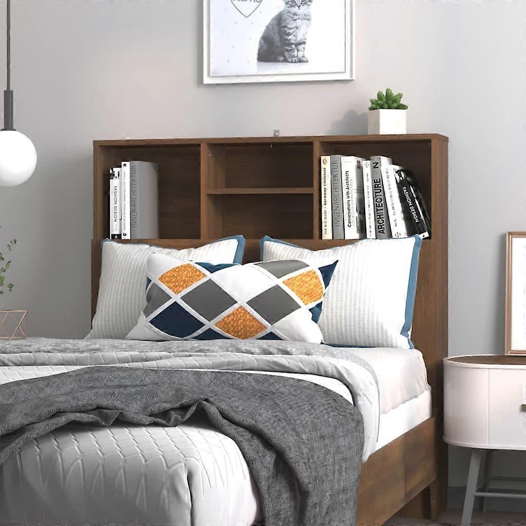 Kopfteil mit Ablagen Braun Eichen-Optik 100x19x103,5 cm