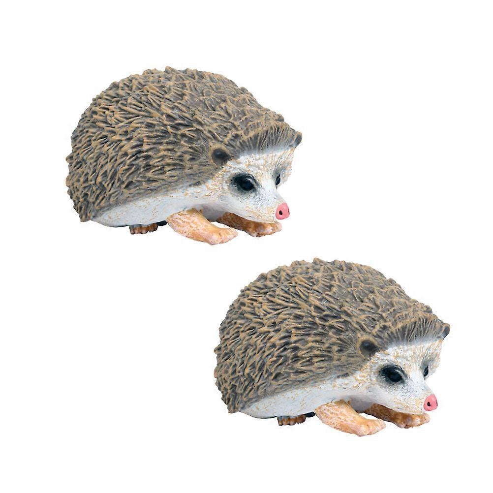 Animal Model Ornament Hedgehog for Decoration 6Pcs Plastic Figurine