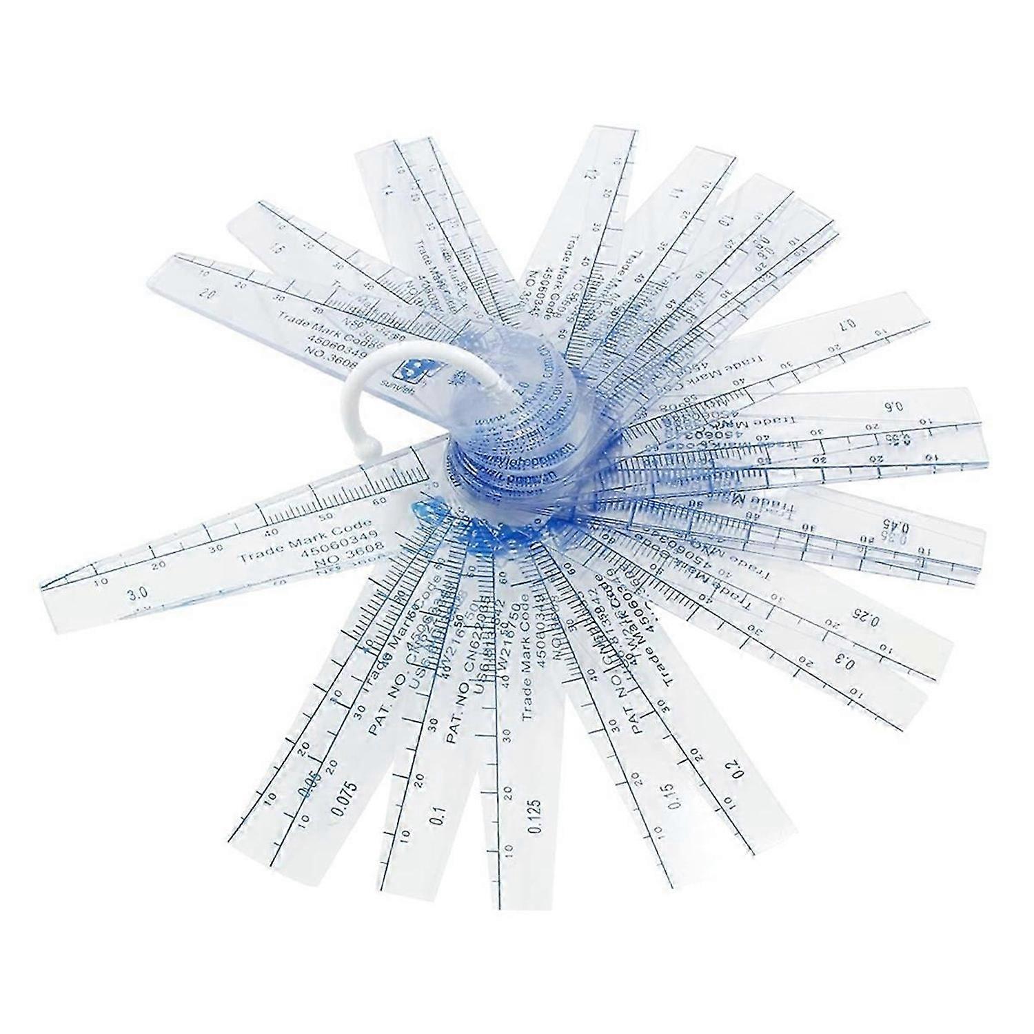 1 Pack Plastic Feeler Gauge 0.05-3mm Thickness Measuring Tools