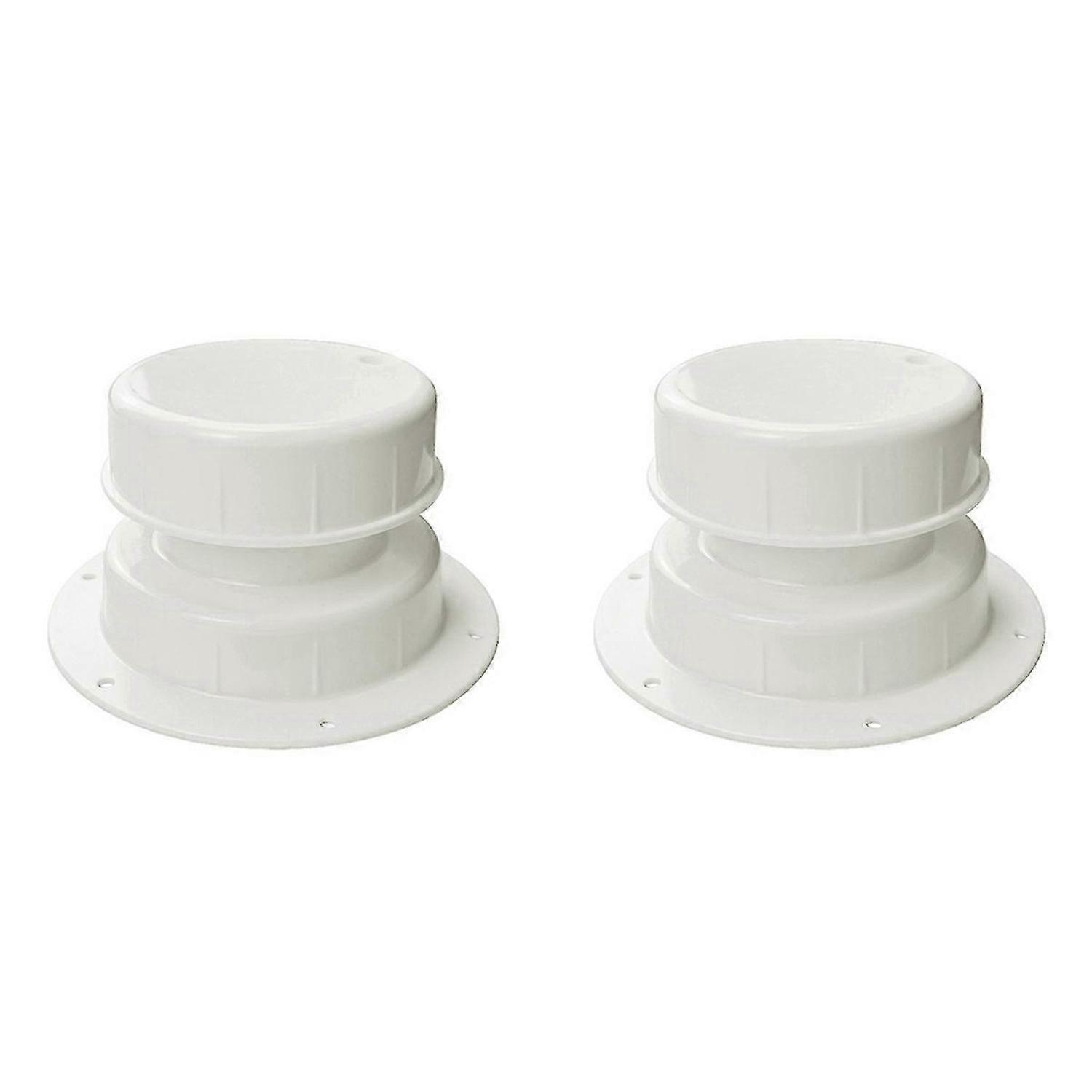 White RV Plumbing Vent Caps Kit 2Pcs for 1 to 2 3/8 Inch Pipe