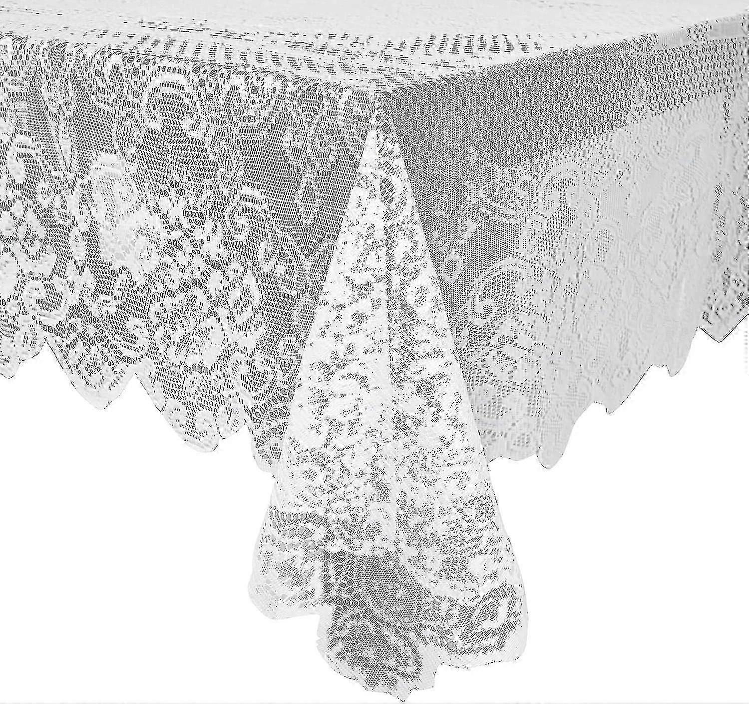 Spooky Rectangular Lace Tablecloth - 137x183 Cm White Design