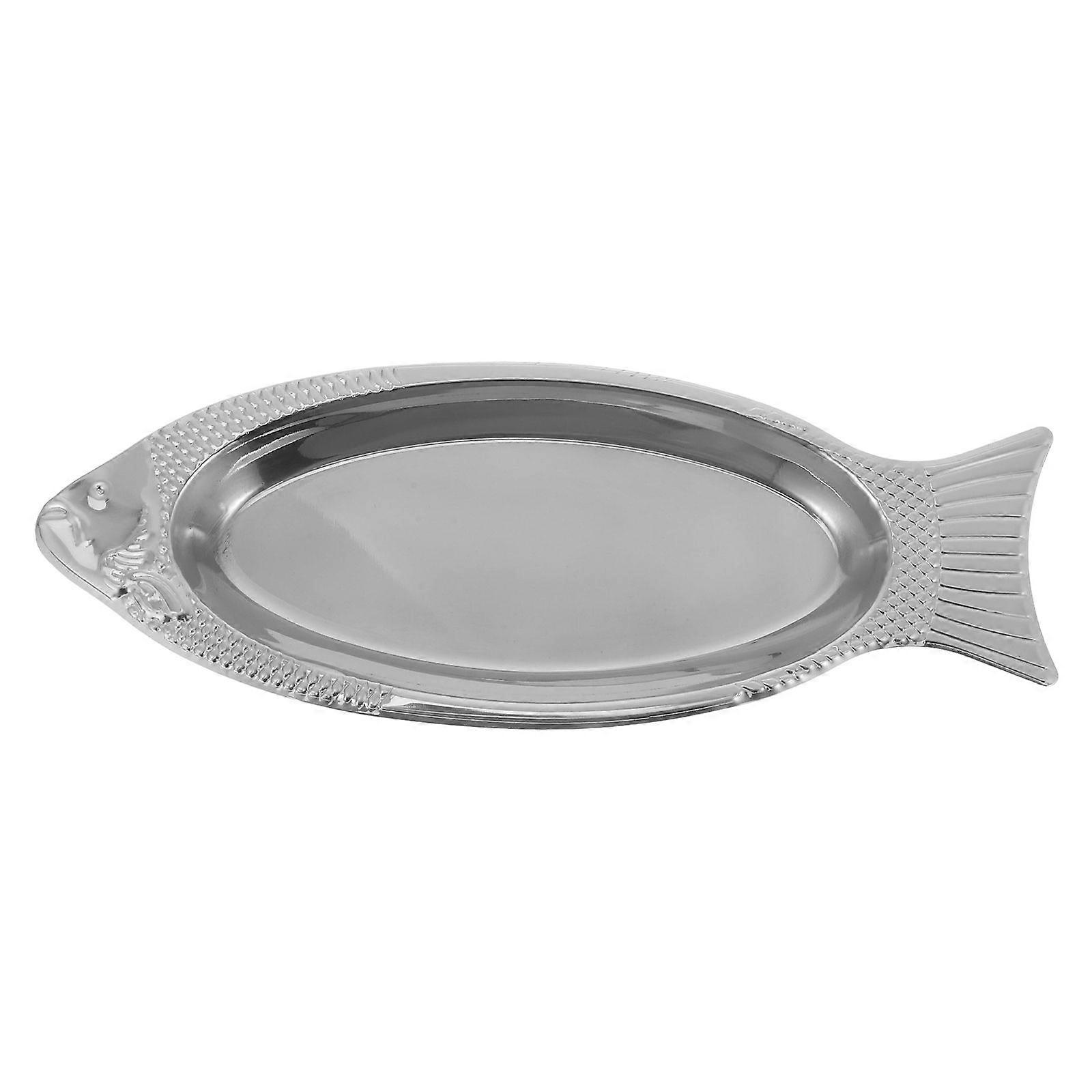 1 Stück gedämpfter Fisch Edelstahlplatte Fischförmiges Fischfuttergericht für zu Hause