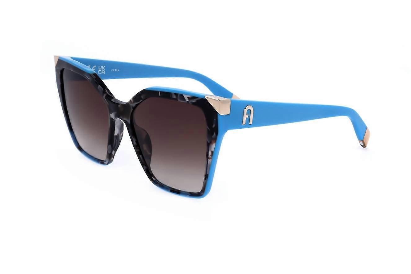 Solglasögon Furla SFU686V 0809 SVART HAVANNA 54/18/140 KVINNA