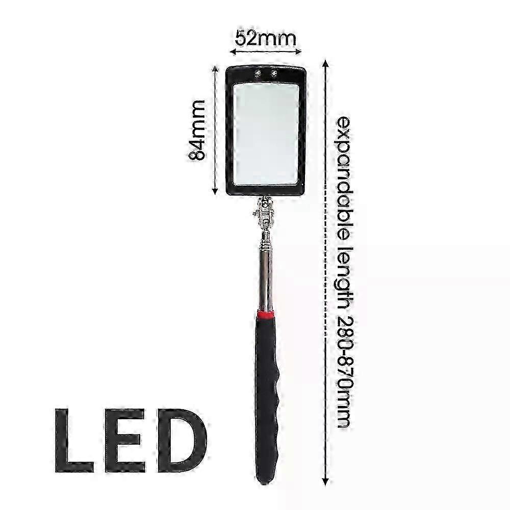 Telescoping Inspection Mirror with LED Light for Mechanics - Extendable Repair Tool