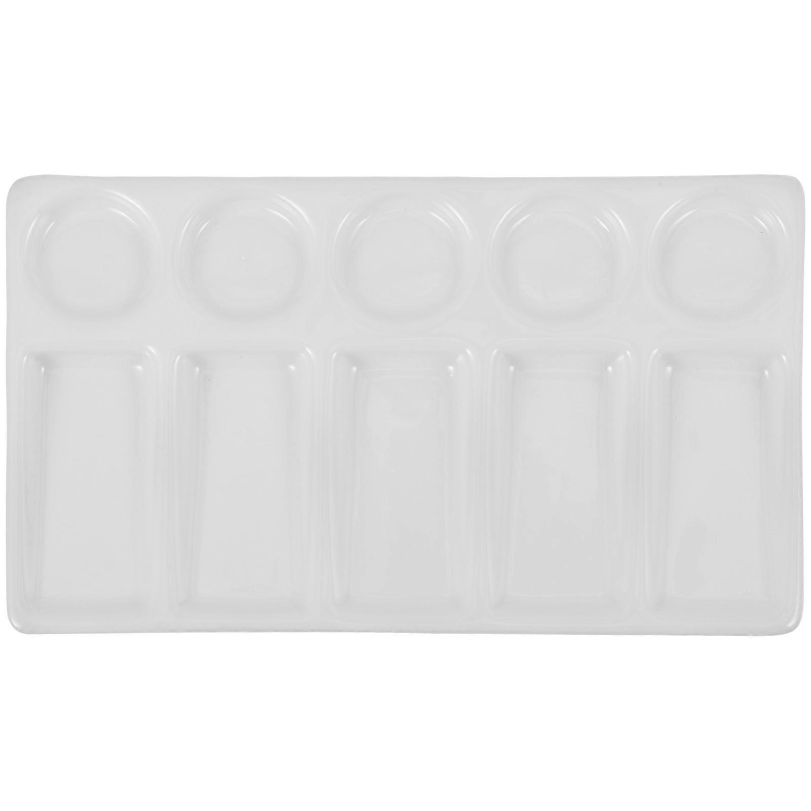 Watercolor Plastic White Palette Rectangular Palette for Painting 5Pcs