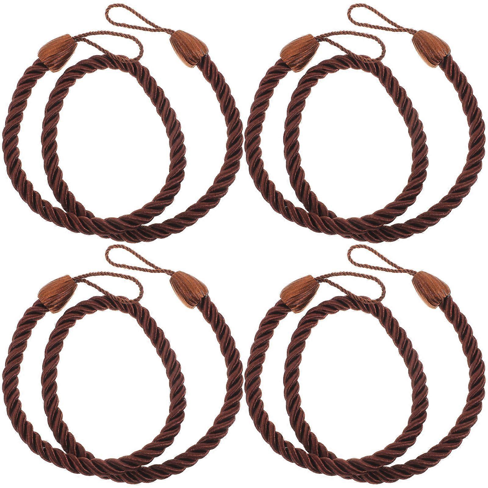 Coffee Color Rope Curtain Tiebacks Rustic Curtain Tieback for Fixing 4Pcs