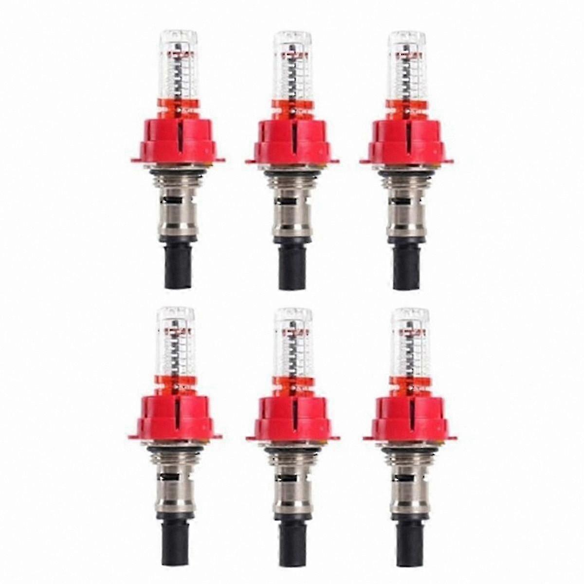 6-Pack Underfloor Heating Flow Meter, Adjustable Flow Monitoring Valve for Radiant Floor Systems