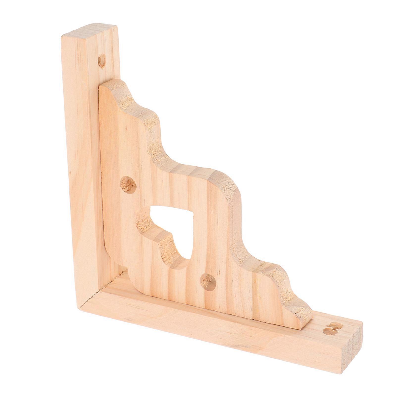 Solid Wood Triangle Shelf Bracket for Holding 3Pcs Heavy Duty Design