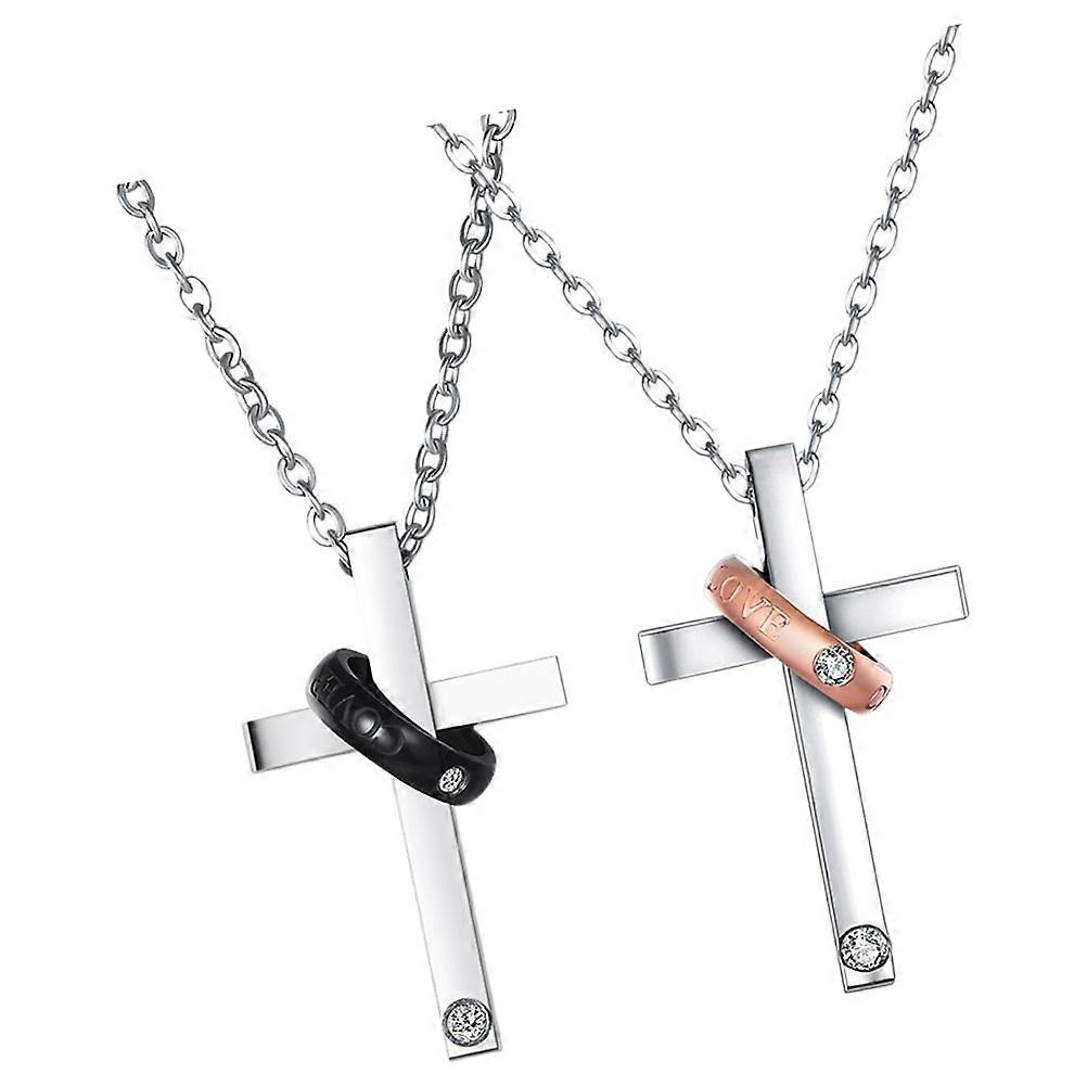 Cross-Shape Necklace Unique Neck Chain for Decoration 4Pcs Set