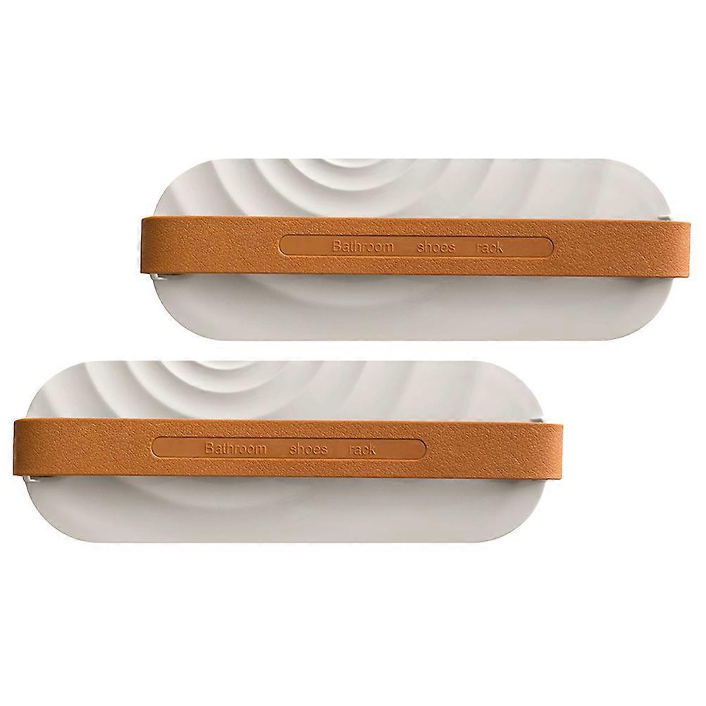 Bathroom Slipper Rack Space Saving Solution For Shoes And Sandals Wall Mounted With Wave Pattern 4Pcs