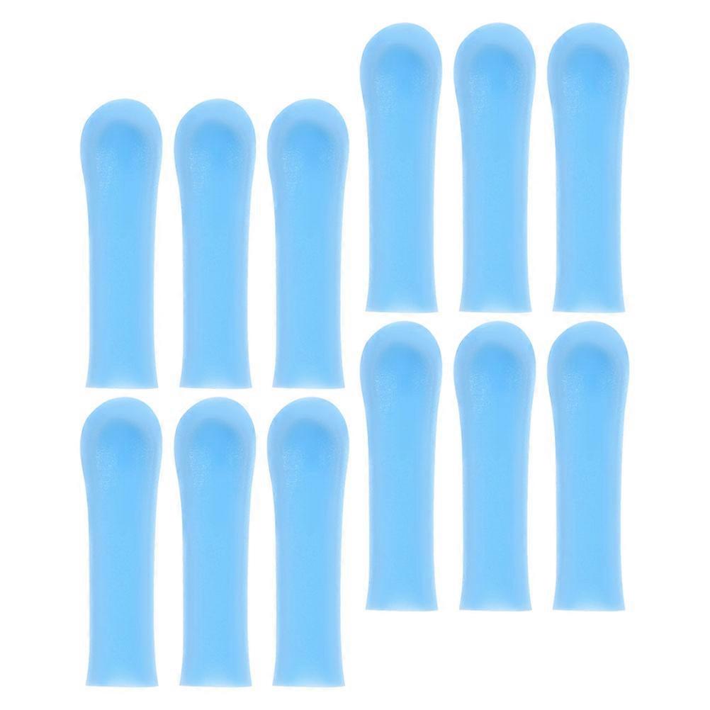 Ear Wax Removal Silicone Sleeves 12Pcs Soft Reusable Accessories For Daily Use Adults In Blue Color Easy To Clean