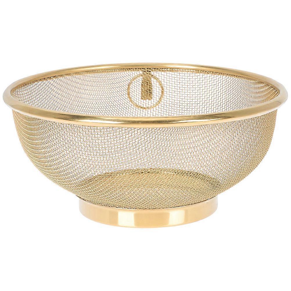 Golden Stainless Steel Fine Mesh Colander for Rice Strainer 2Pcs Set