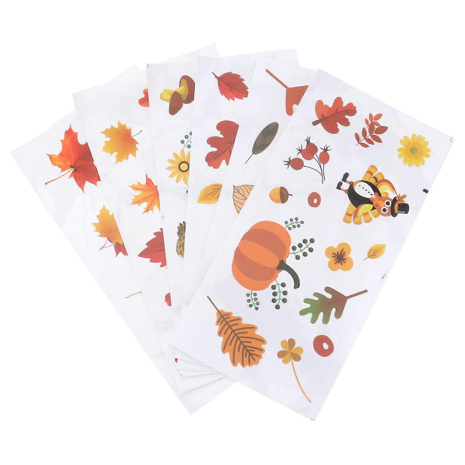 Window Decals for Thanksgiving Maple Leaves Stickers for Home Decoration 18 Sheets