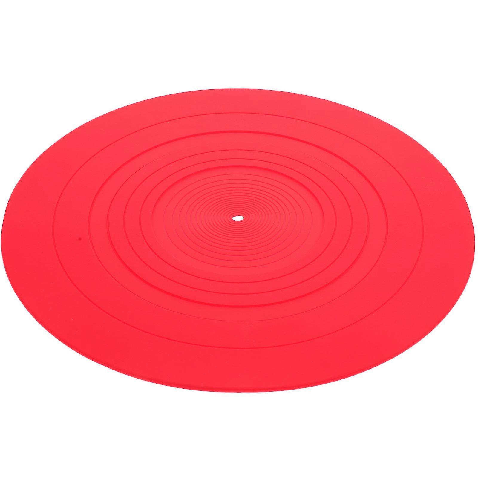 Vinyl Record Mat for Turntable Protective Silicone Pad 4Pcs Red Set