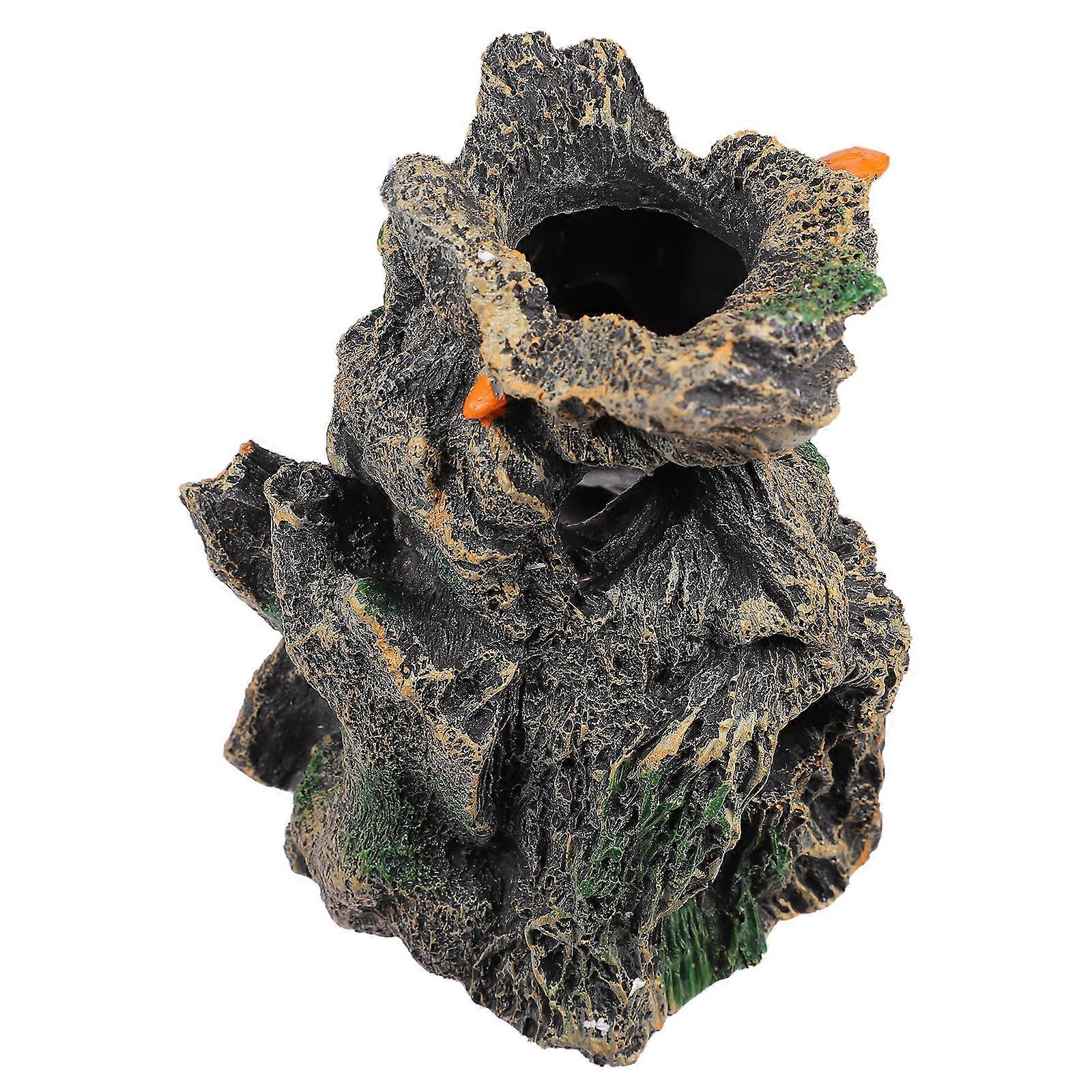 Reptile Hideout Terrarium Trunk Cave for Pet Cage Ornament 2Pcs