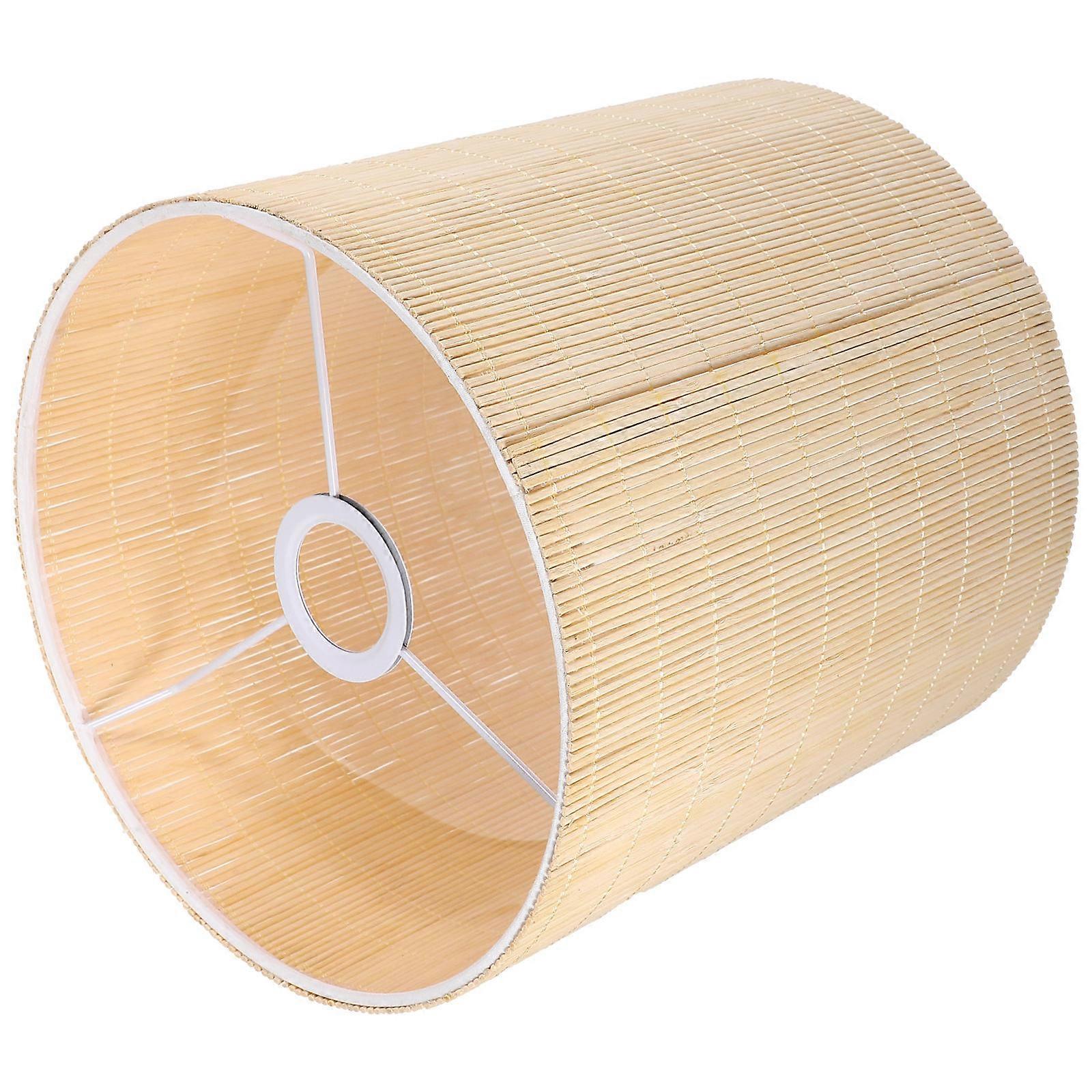 Rustic Lampshade Woven Pendant Light Cover Replacement Decorative Lighting Round Shape For Table Lamps Khaki 9.8×9.8×9.8in 1Set