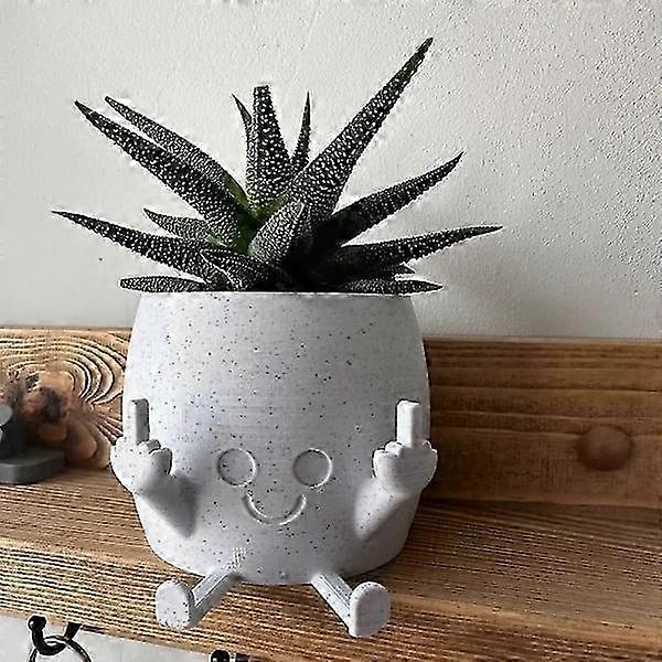 Smiling Ceramic Planter for Small Plants & Succulents - Unique Design with Playful Touch