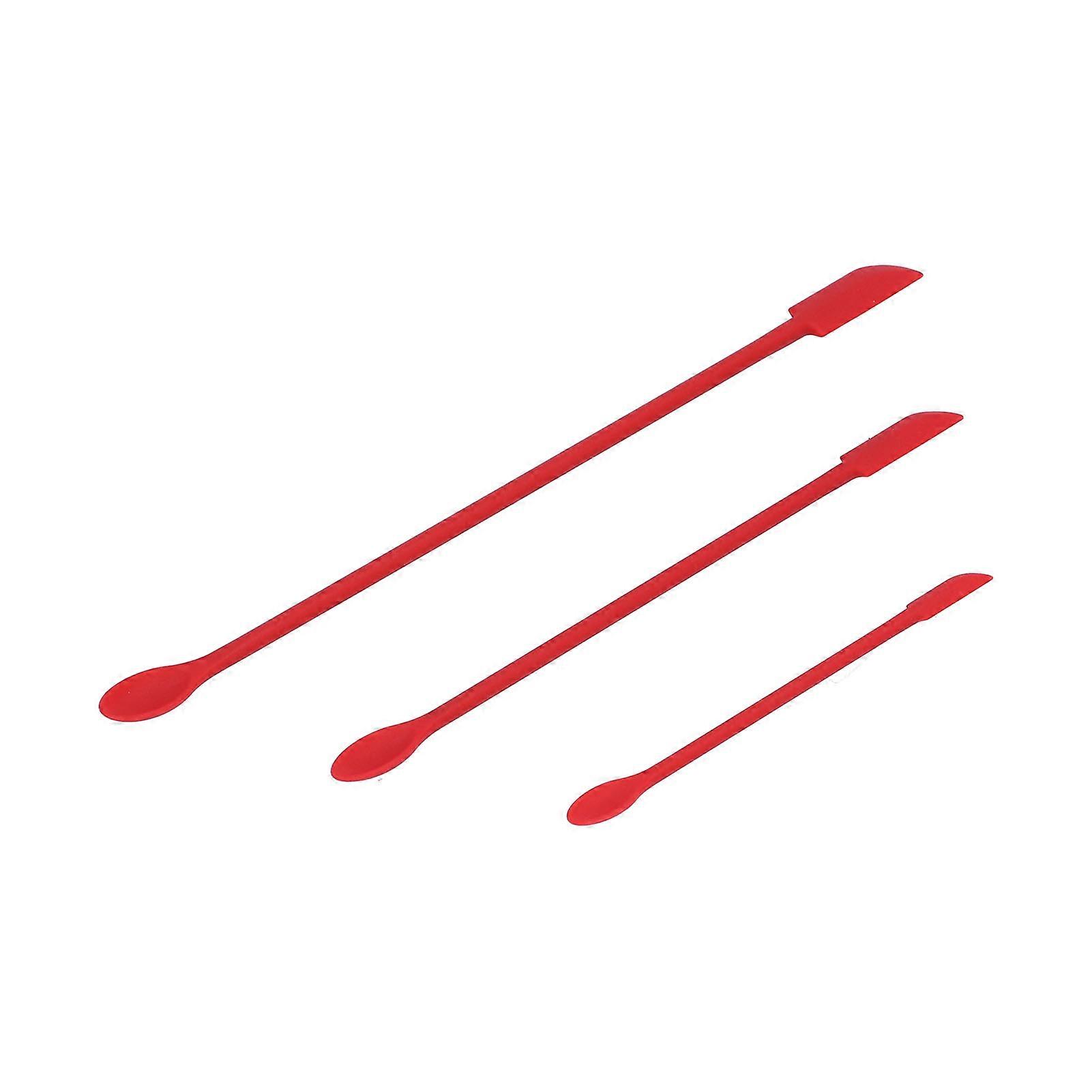 3pcs Red Silicone Spatula Set - Small, Medium, Large, Food Grade