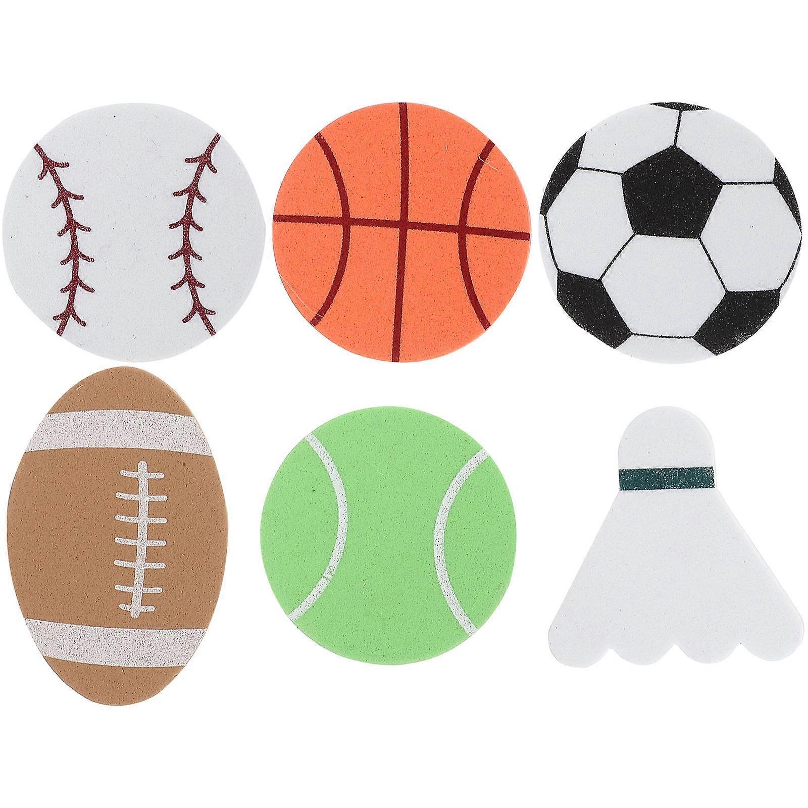 Self Adhesive Foam Stickers Sports Balls For Classroom Activity Fun And Educational Use 12 Packs