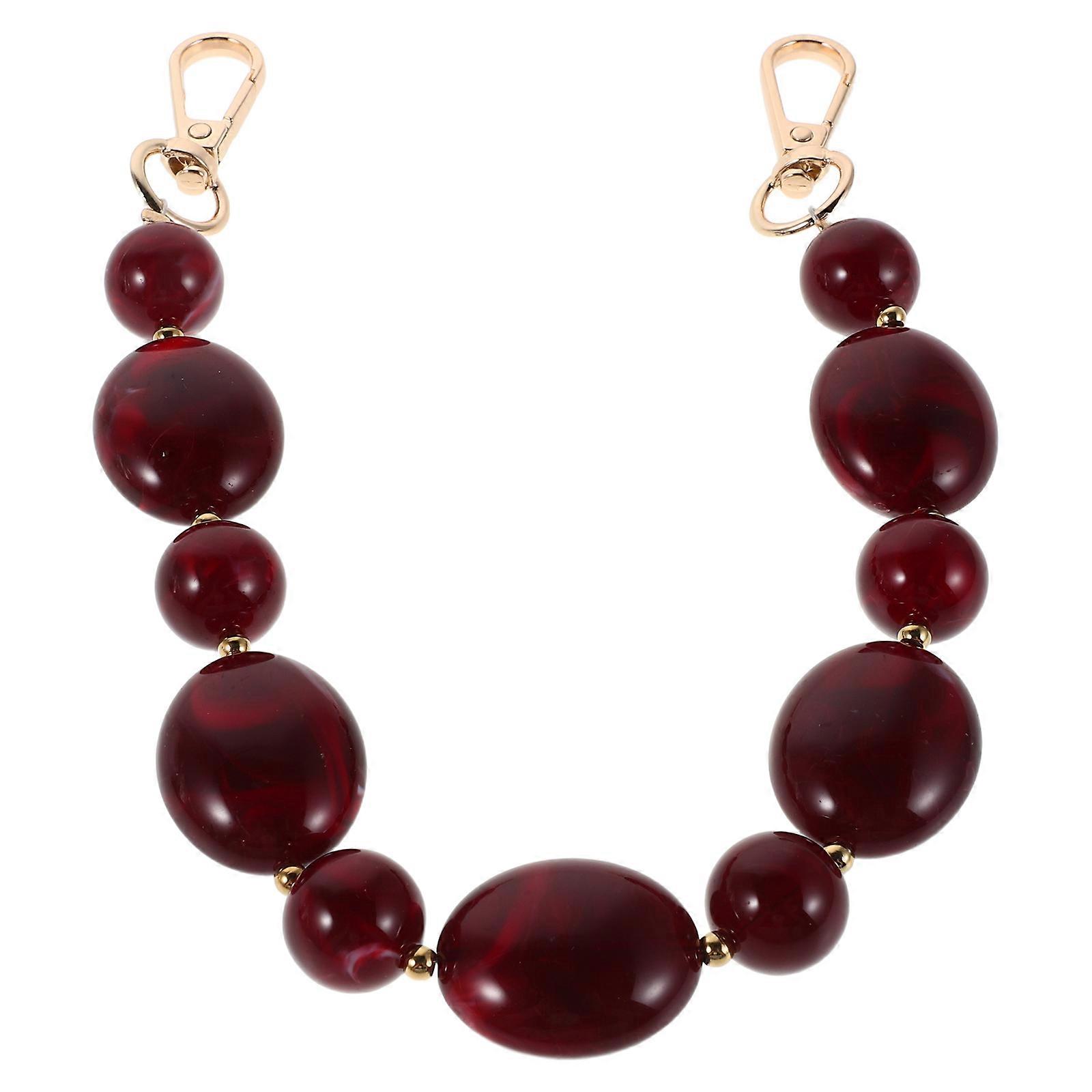 Wear-Resistant Chain Strap 33Cm In Dark Red For Women Handbags Versatile Use 5Pcs