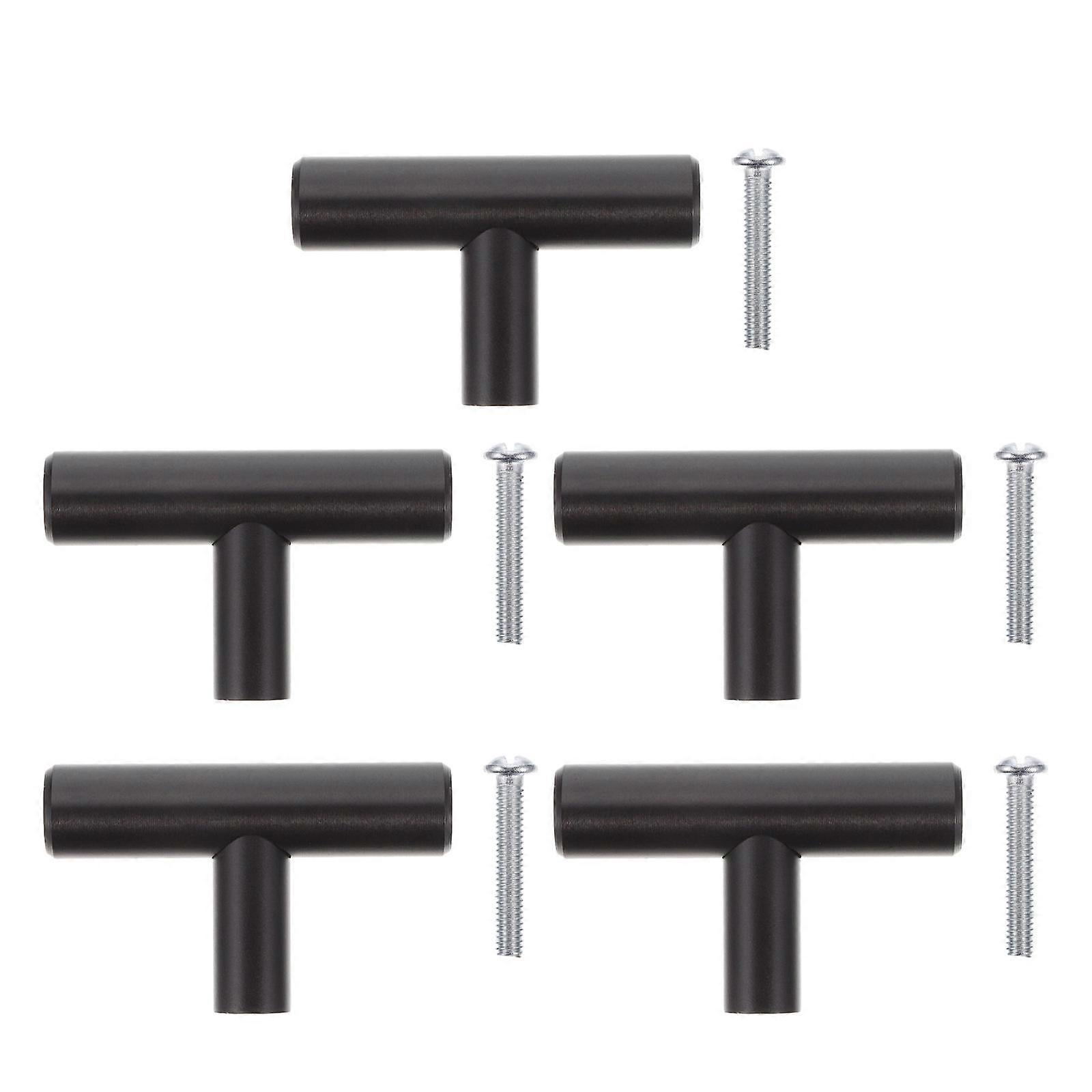 Cabinet Handle Single Hole T Bar Pull for 20Pcs Black Drawer Handles