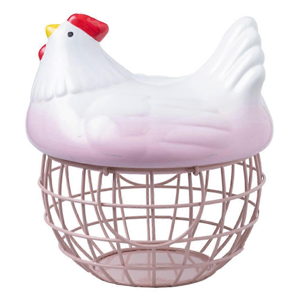 Kitchen Egg Basket Creative Food Storage Container with Hen Lid 1Pcs