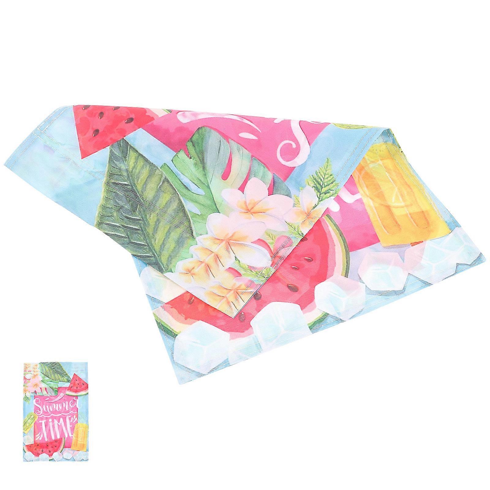 Garden Hanging Flag Summer Atmosphere Enhancement Rectangular Shape Assorted Color Polyester Fabric Party Fun 1Set