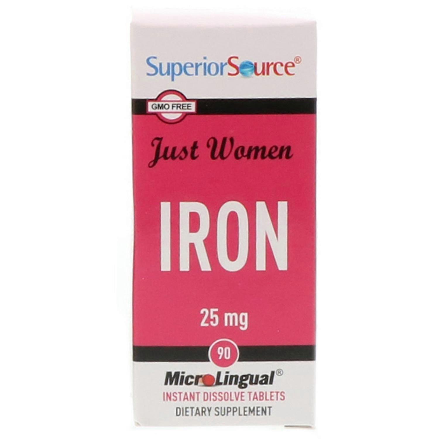 Superior Source, Just Women, Iron, 25 mg, 90 Microlingual Instant Dissolve Table