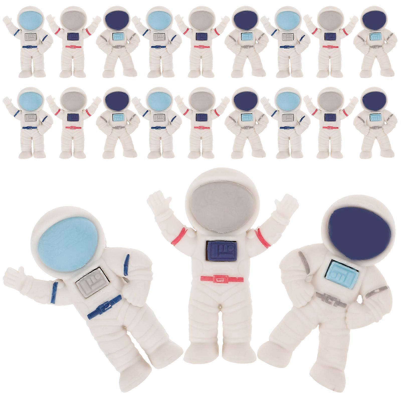 Cute Astronaut Shaped Erasers For School Supplies 24Pcs Assorted Color Effective Writing Tool Detailed Craftsmanship