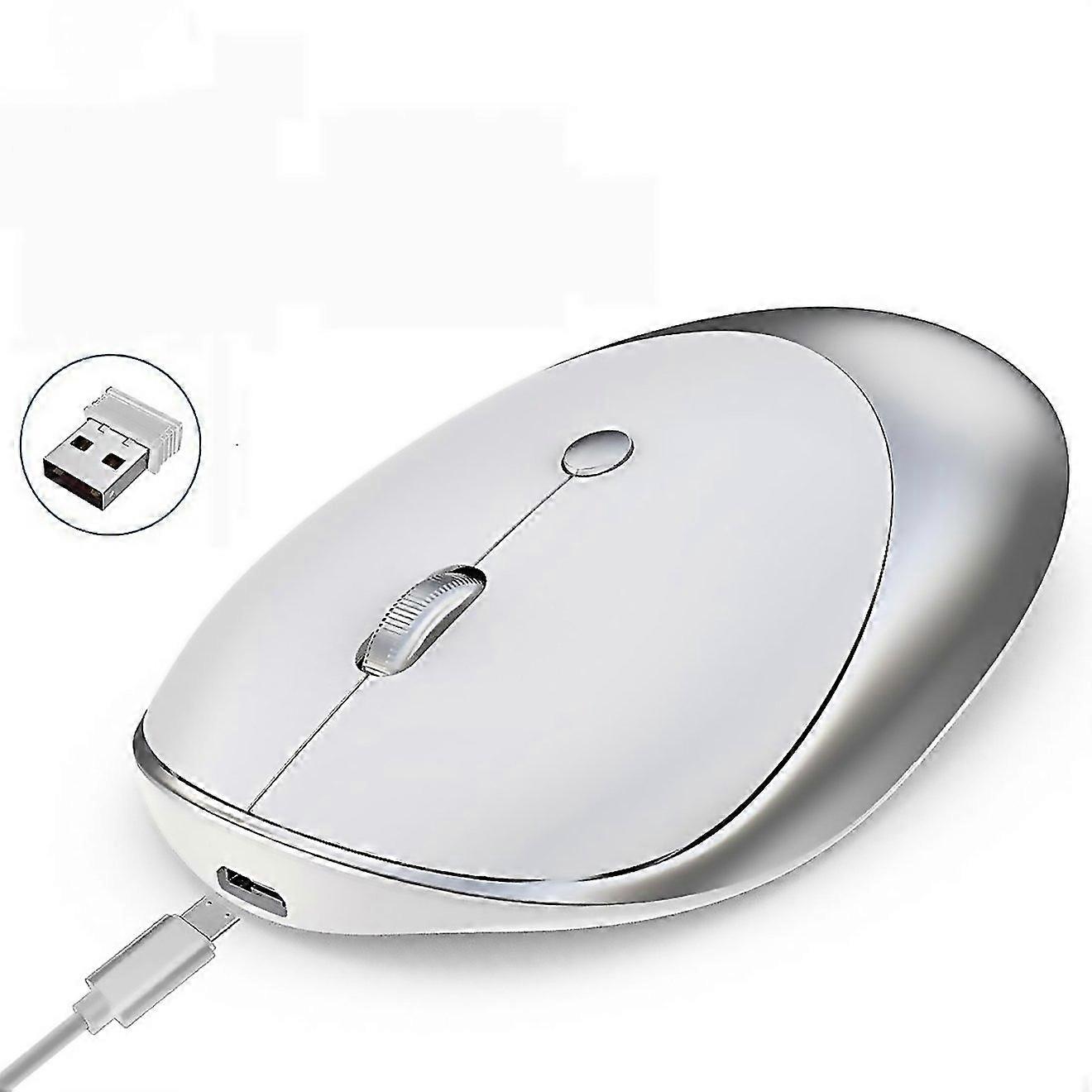 Souris sans fil Bluetooth 5030 HXSJ T36 24 g, silencieuse, trois modes, argent