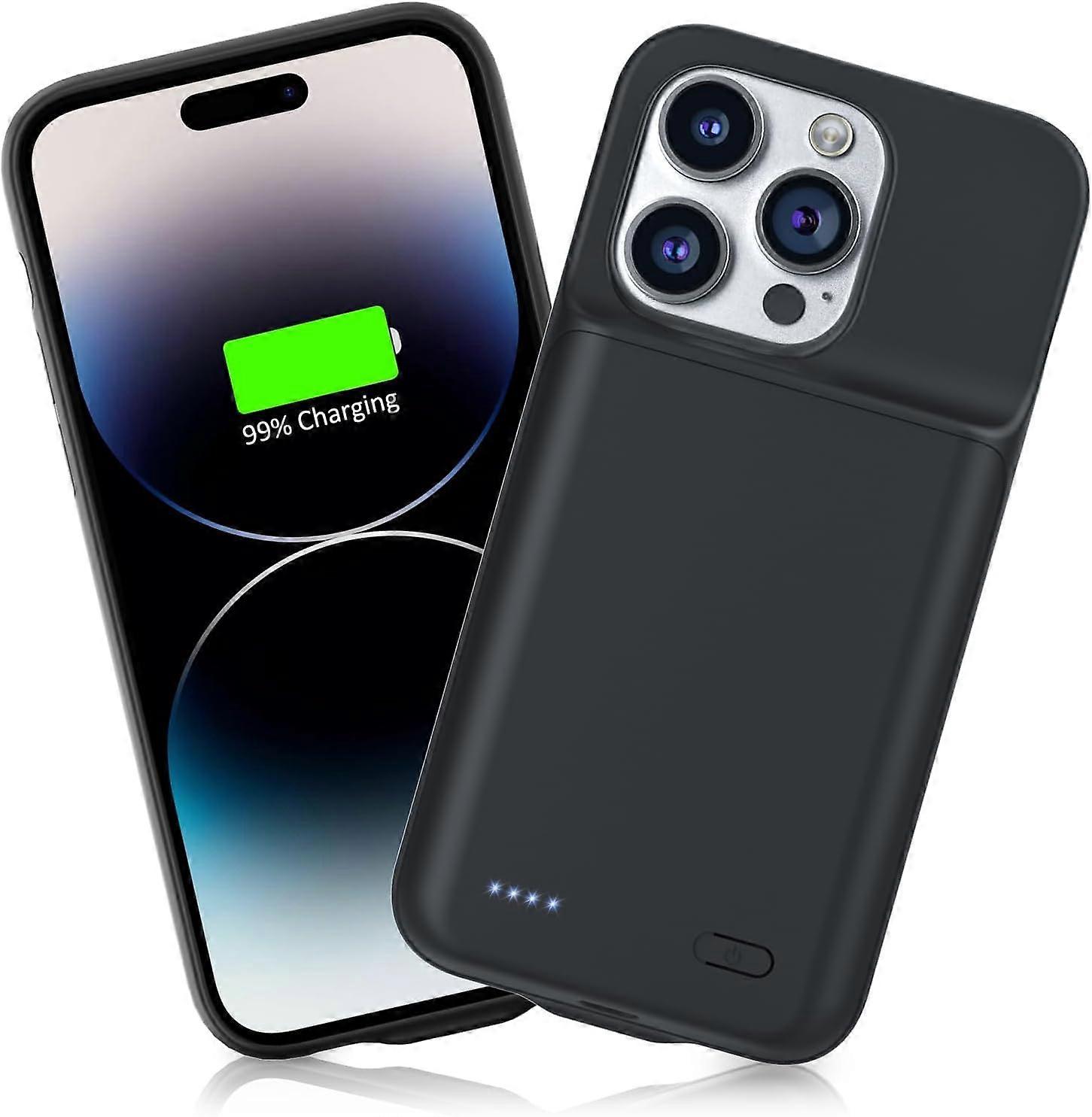 Battery Case for 6.1Inch Smartphone, 10000mAh Qi Wireless Charging, SyncData Supported, Black