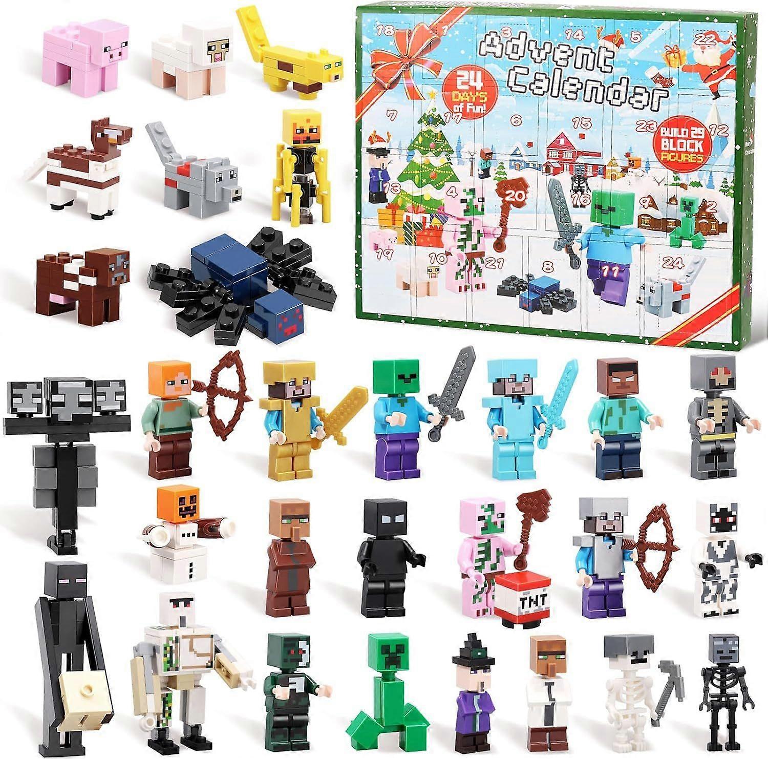 2025 Christmas Advent Calendar, Toy Figure Building Blocks, Includes 29