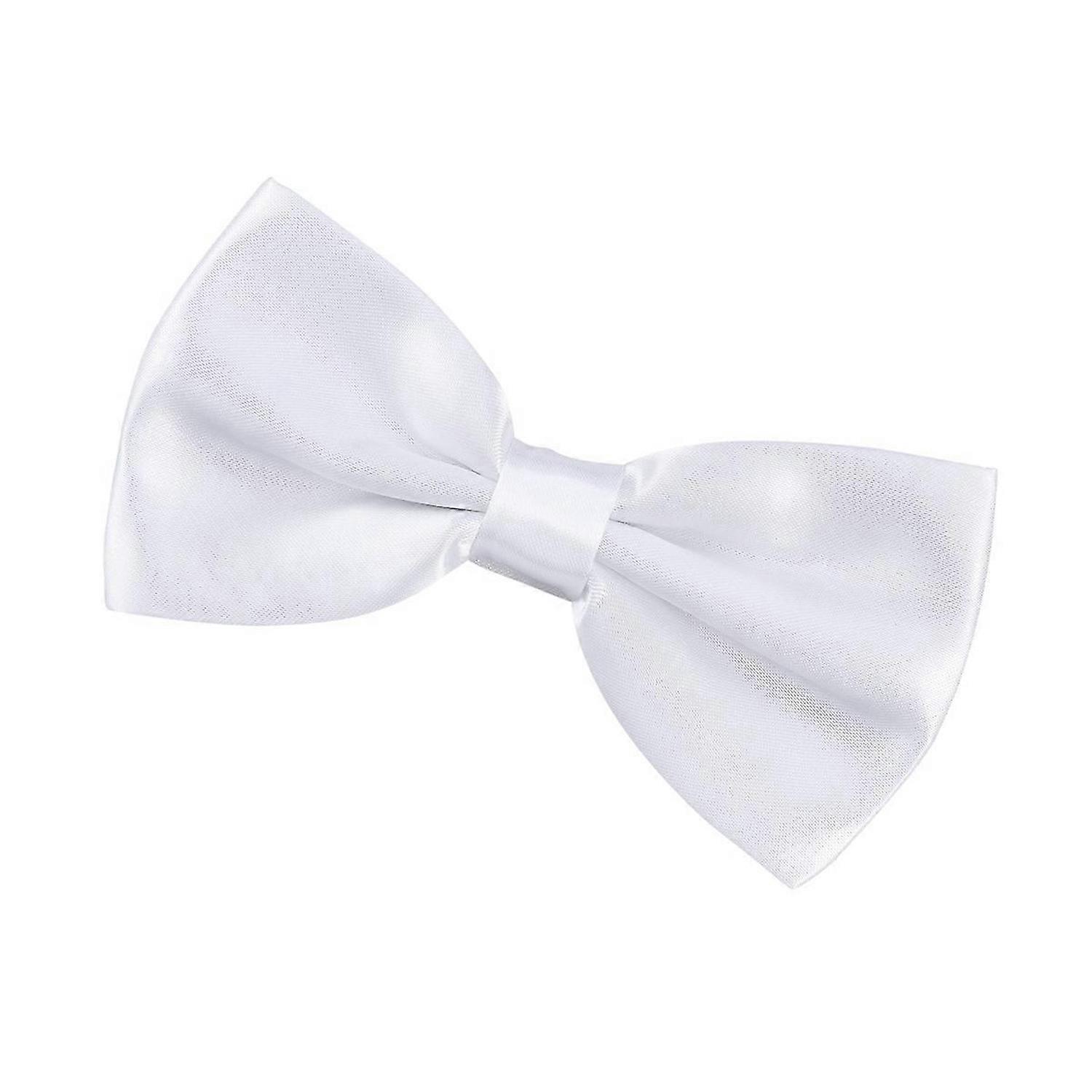 Men's Polyester Silk Bowtie For Multiple Occasions Formal Accessory White Wear-resistant 1Set