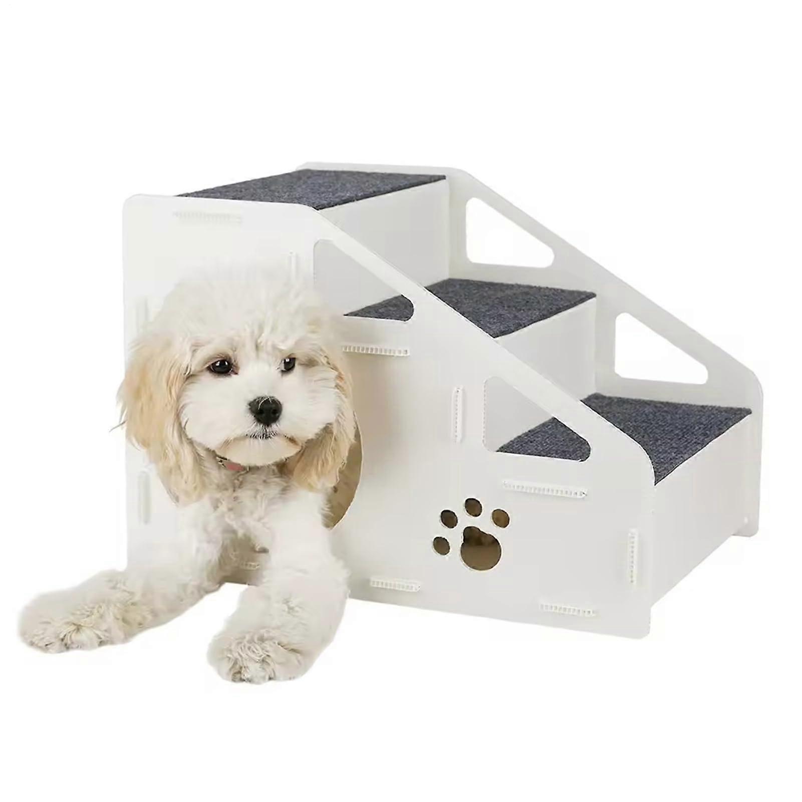 Pet Ramp 4Step Dog and Cat Ladder For Bed, Sofa, Couch | AntiSlip PP Material, 860g Lightweight, 42x32x32cm