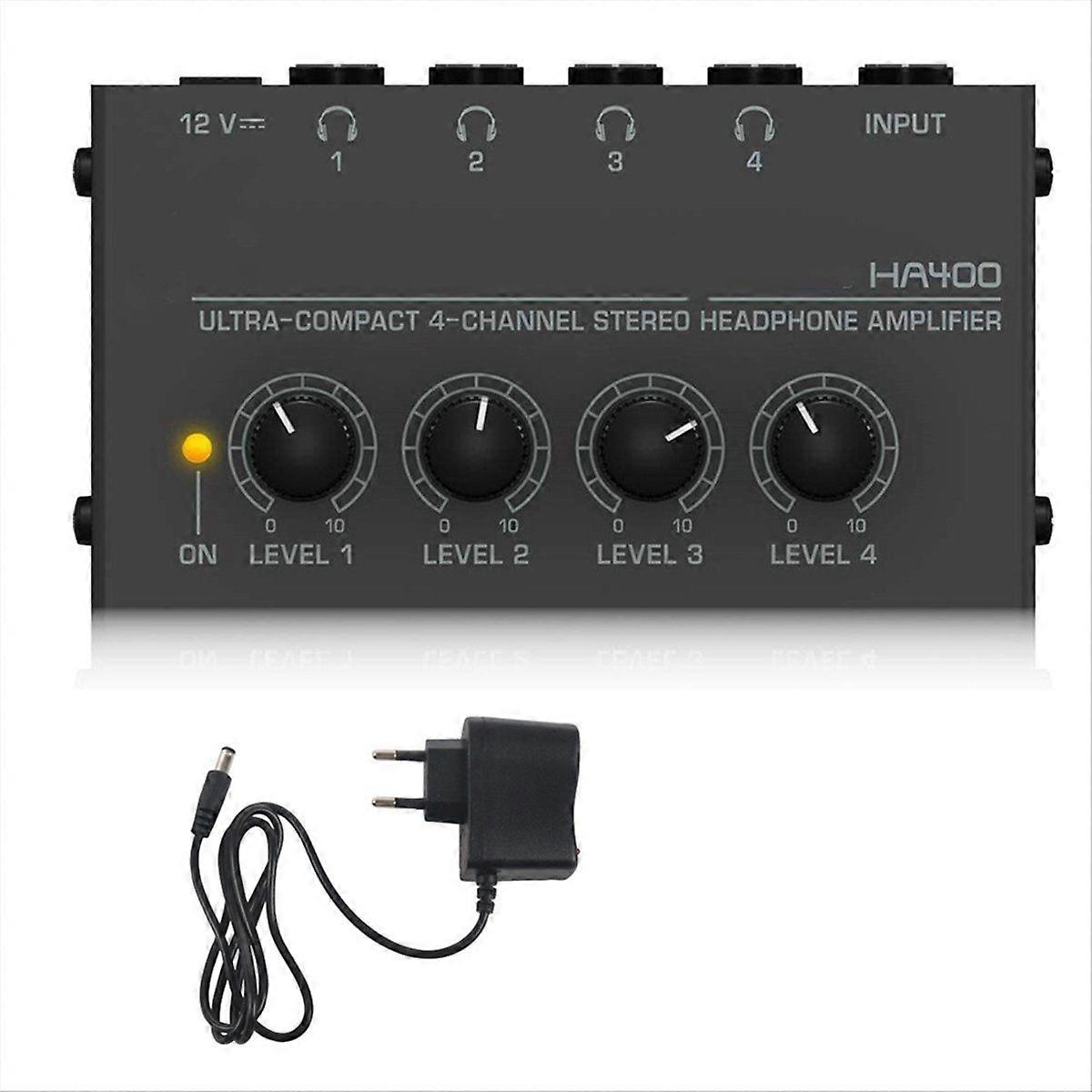 HA400 Mini Amplifier Headphone Amplifier 4 Channels Ultra-Compact Stereo Audio Amplifier Earphone A