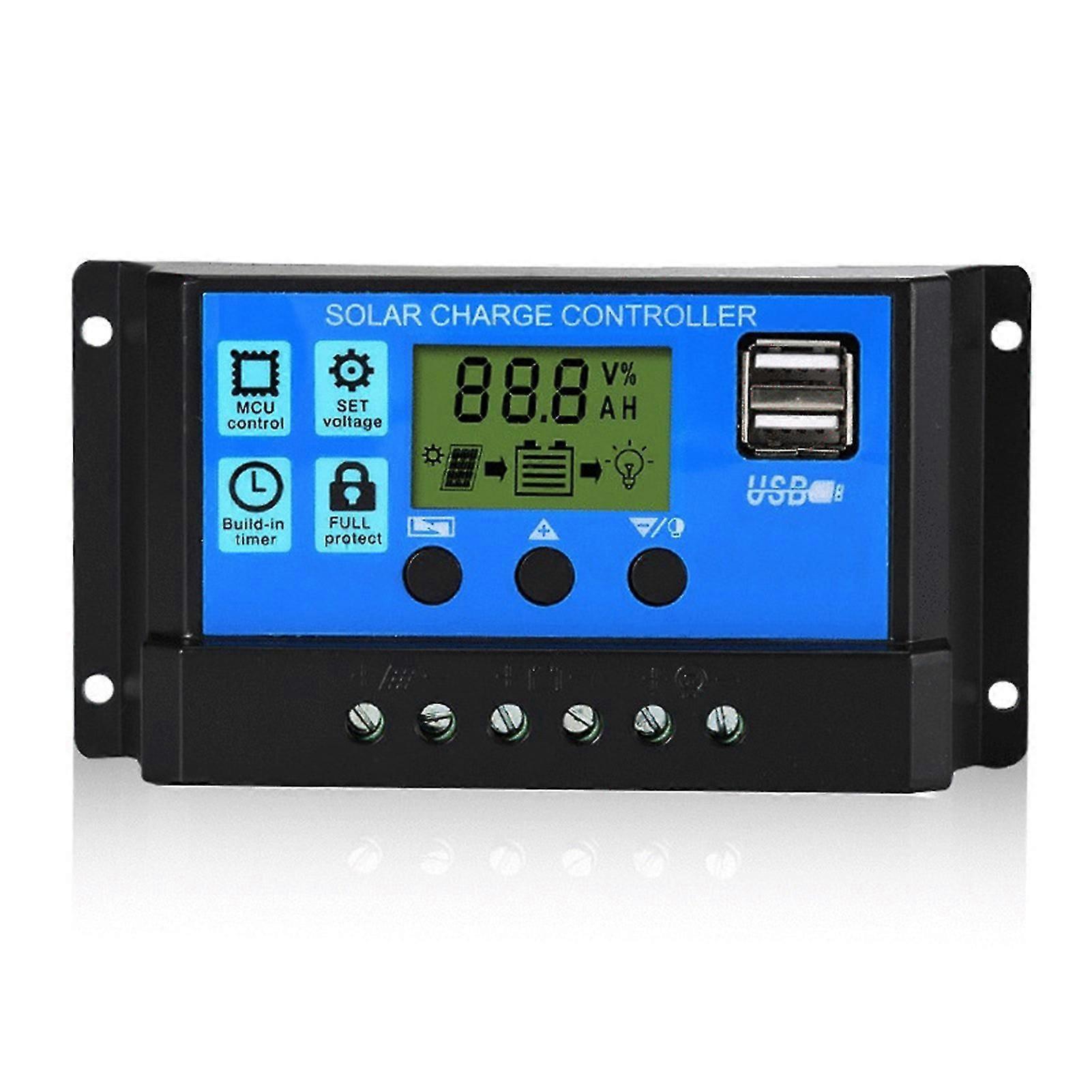 12/24v Solar Charge Controller With Dual Usb Port And Lcd Display For Domestic Commercial Industrial Applications