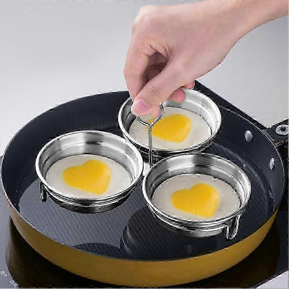 3pieces Stainless Steel Poached Egg Maker With Handle Easy To Extract Cups