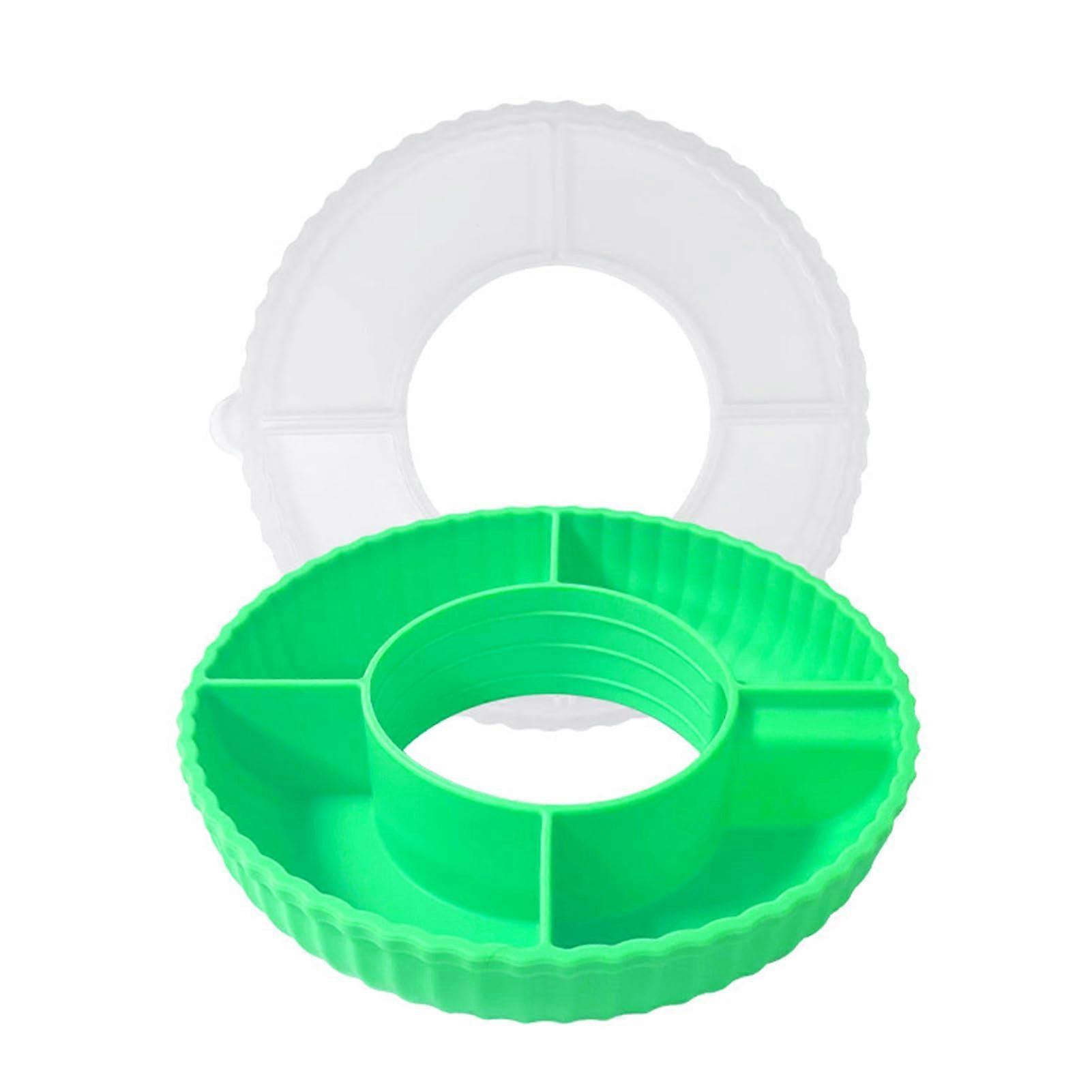 Snack Platter With Lid Dustproof Container, Covered Snack Storage Tray, Divided Silicone Tray, Green