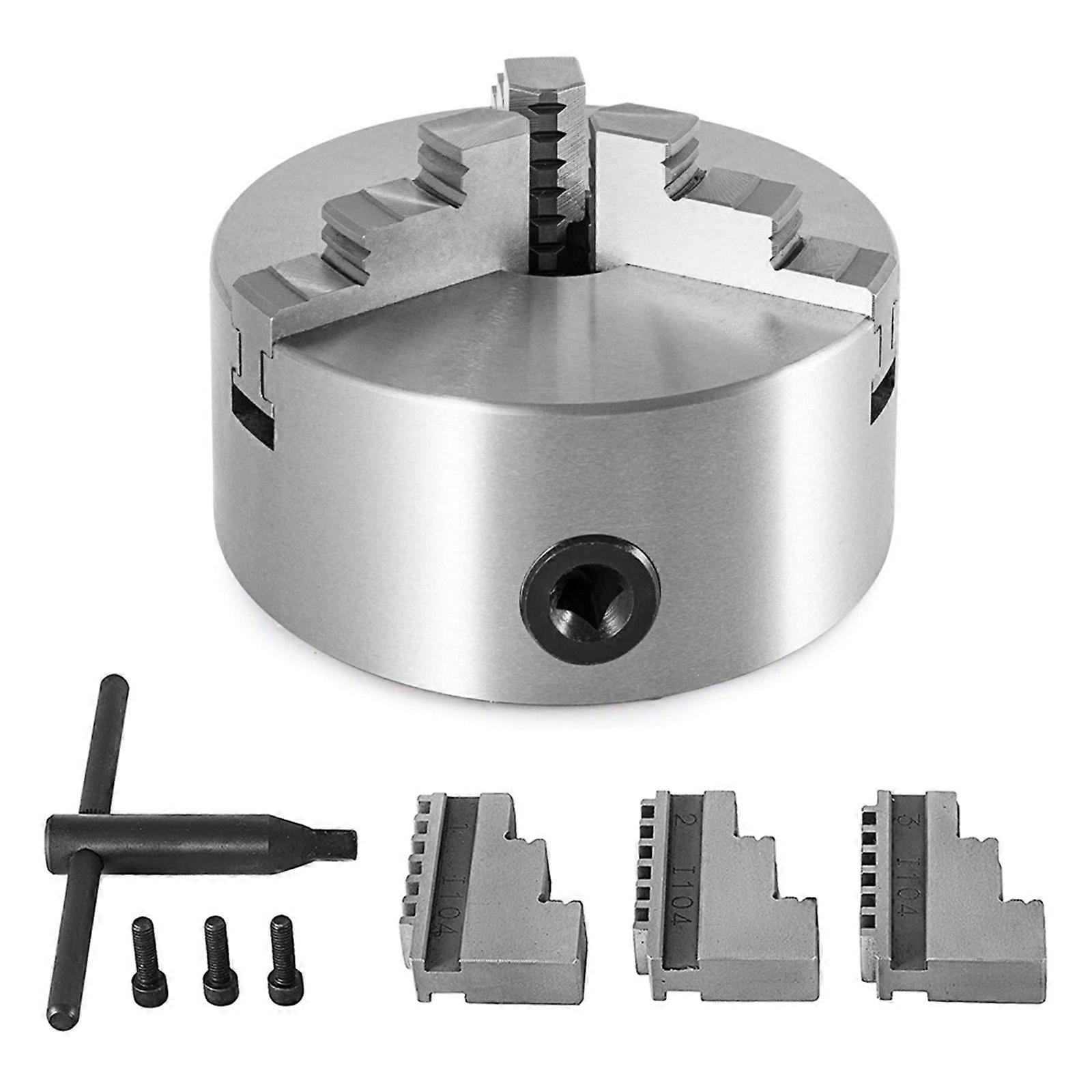 Multiple Use Metalworking 5" Lathes Chuck with Three Self Centering Jaw, Precise Engineered for Grinding Machines Multicolor