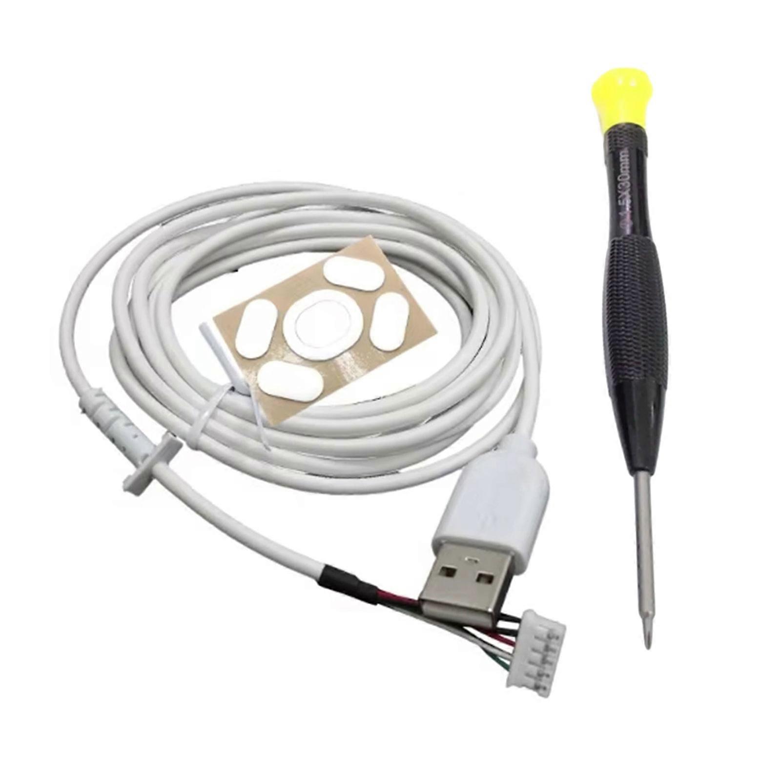 Replacement Set With Rubber Cable Mouse Feet Screwdriver for G102 Enhances Control Maintenance Tools  White