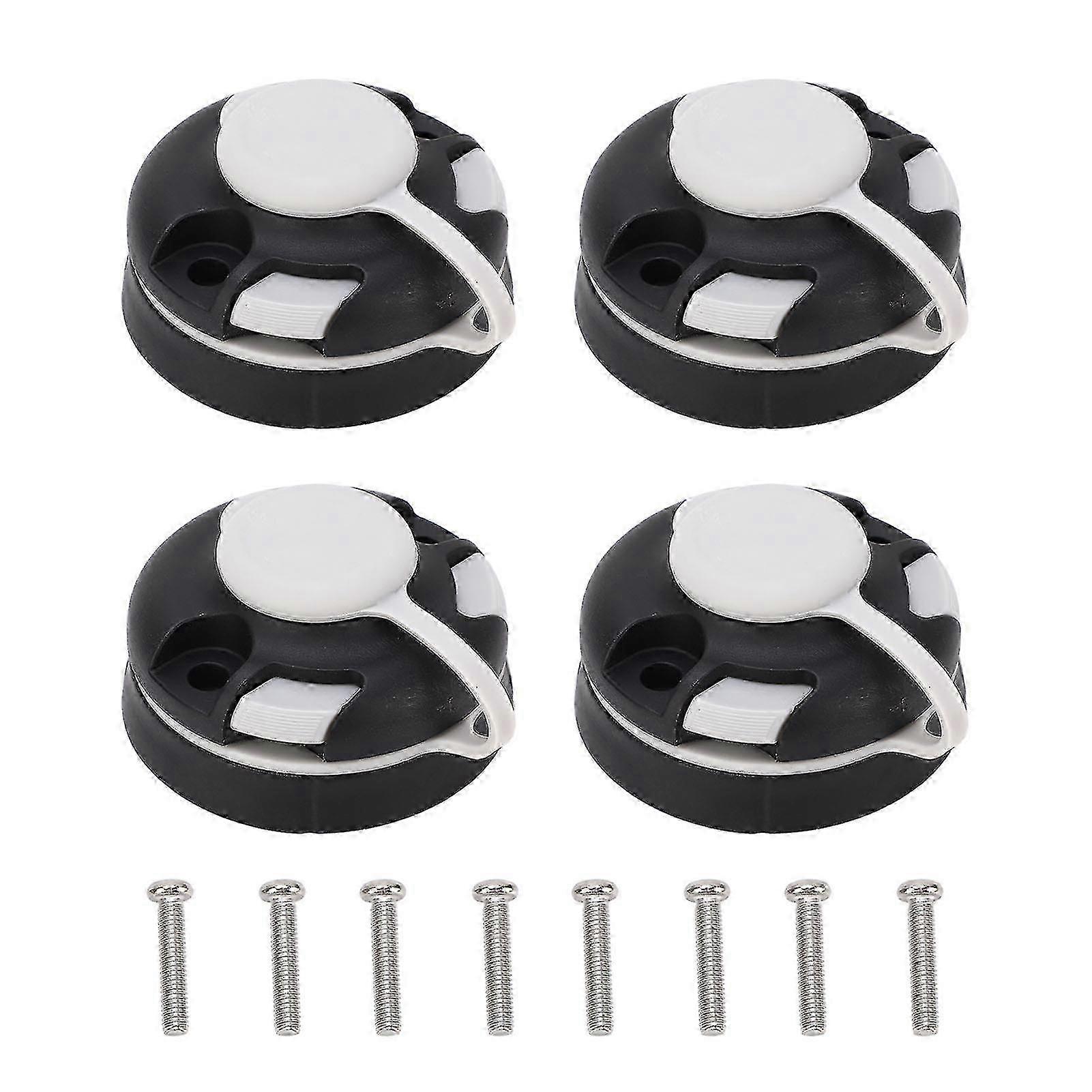 4Pcs Canoe Kayak Track Star Mount Base Black Simple Installation Round Inflatable Boat Track Mounting Base