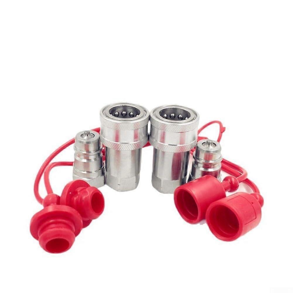 12 14 38 NPT ISO7241A Hydraulic Coupler Fittings With Dust Cap, Carbon Steel, Interchangeable With NPT 3/8