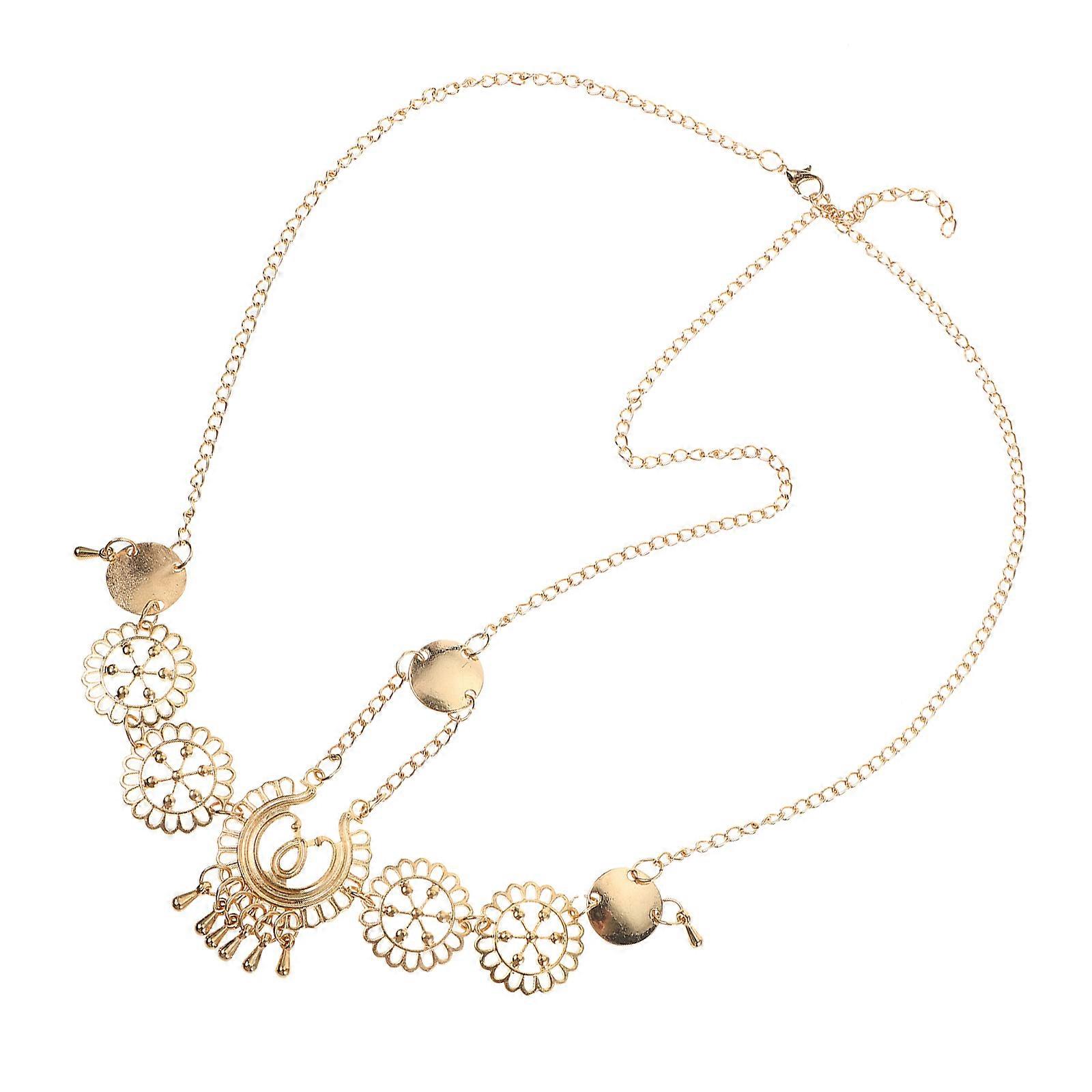 Golden Forehead Chain Decorative Head Jewelry for Wedding Use