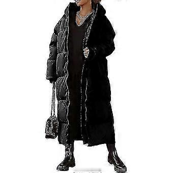 Women's Winter Warm Long Hooded Puffer Coat, Thermal Quilted Jacket Long Sleeve