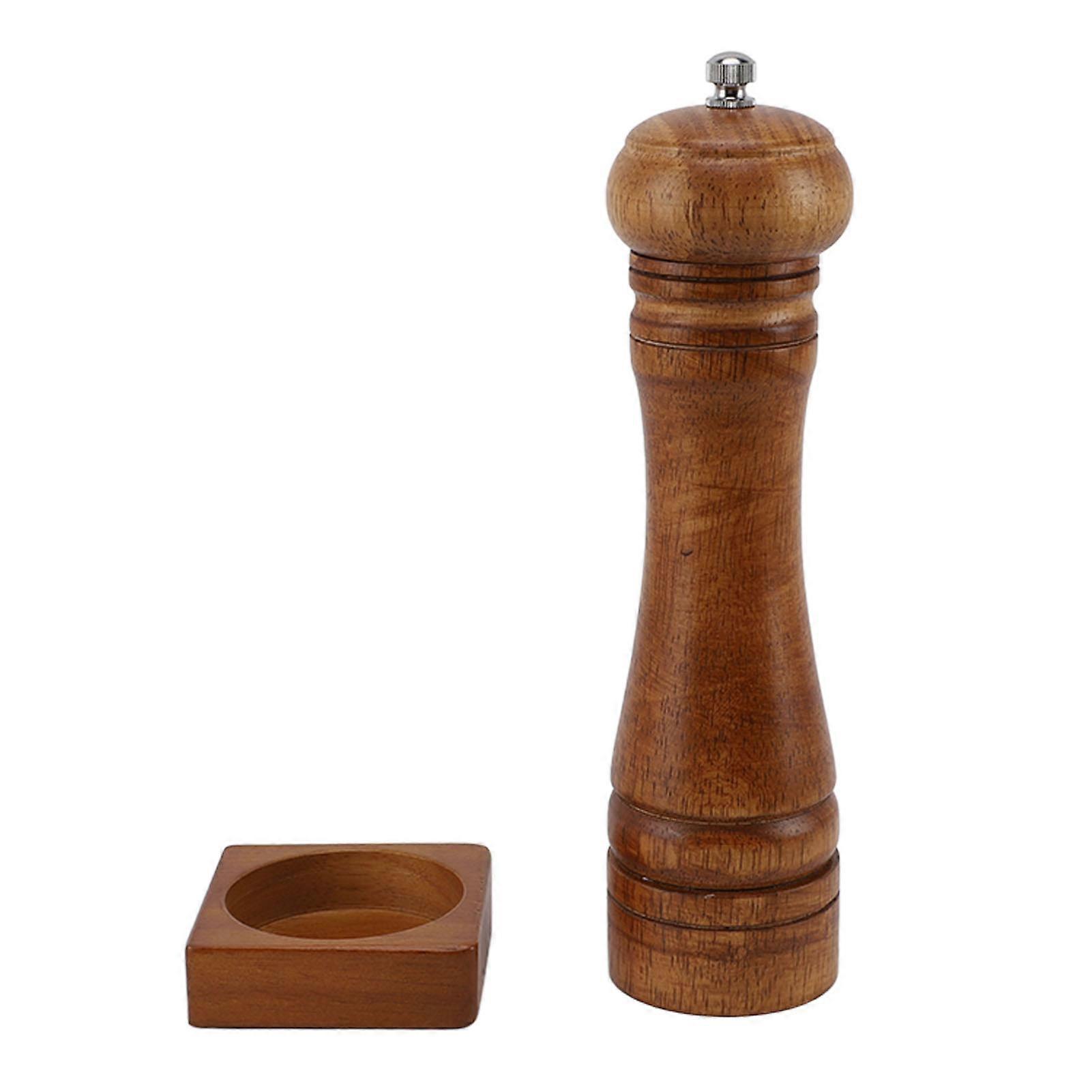 Grinders Wooden Coarseness Adjustable Ceramic Grinding Core with Base Pepper Mill for Salt Cumin
