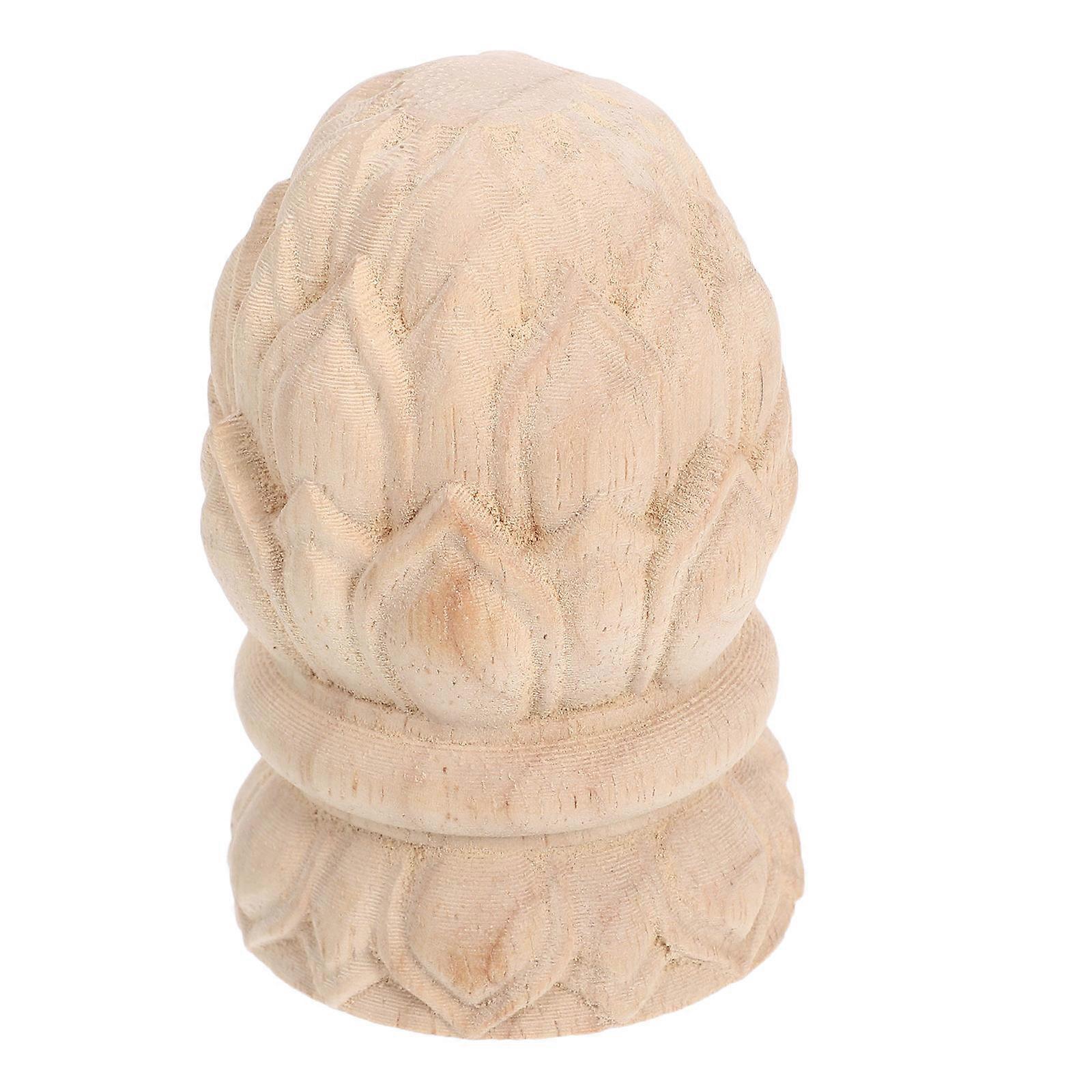 Wooden Pineapple Finials for Staircase Posts Hand Carved Decorative Caps